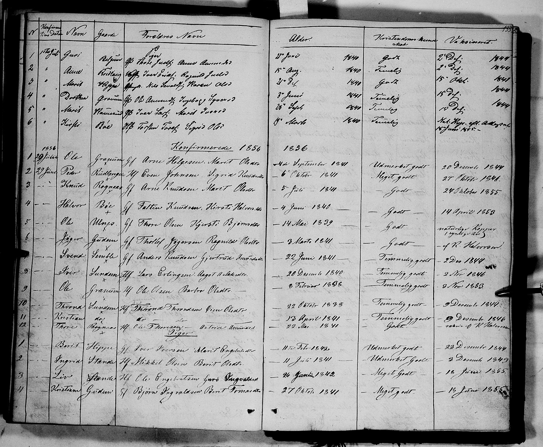 Nord-Aurdal prestekontor, SAH/PREST-132/H/Ha/Haa/L0006: Parish register (official) no. 6, 1842-1863, p. 133