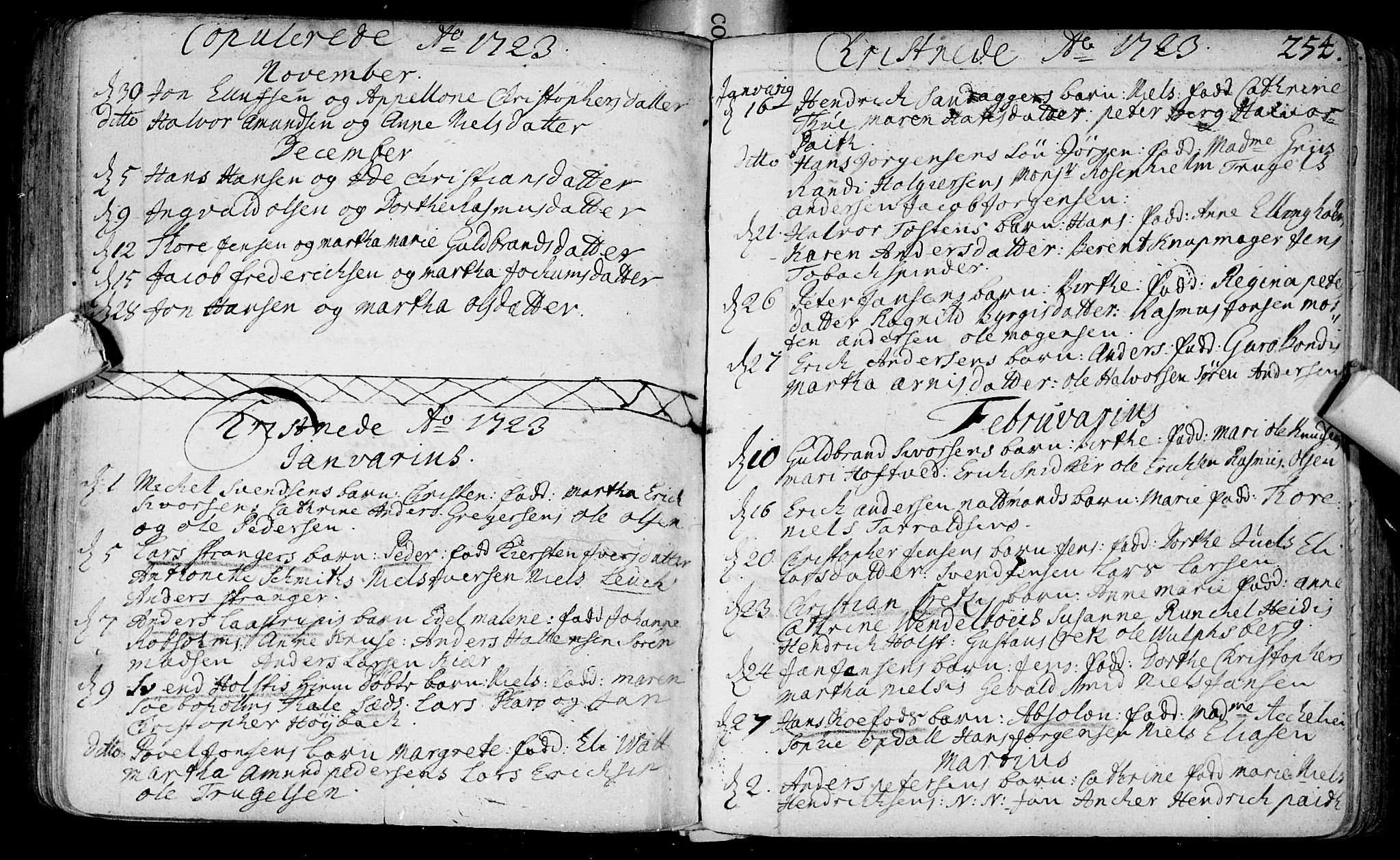 Bragernes kirkebøker, SAKO/A-6/F/Fa/L0003: Parish register (official) no. I 3, 1706-1734, p. 254