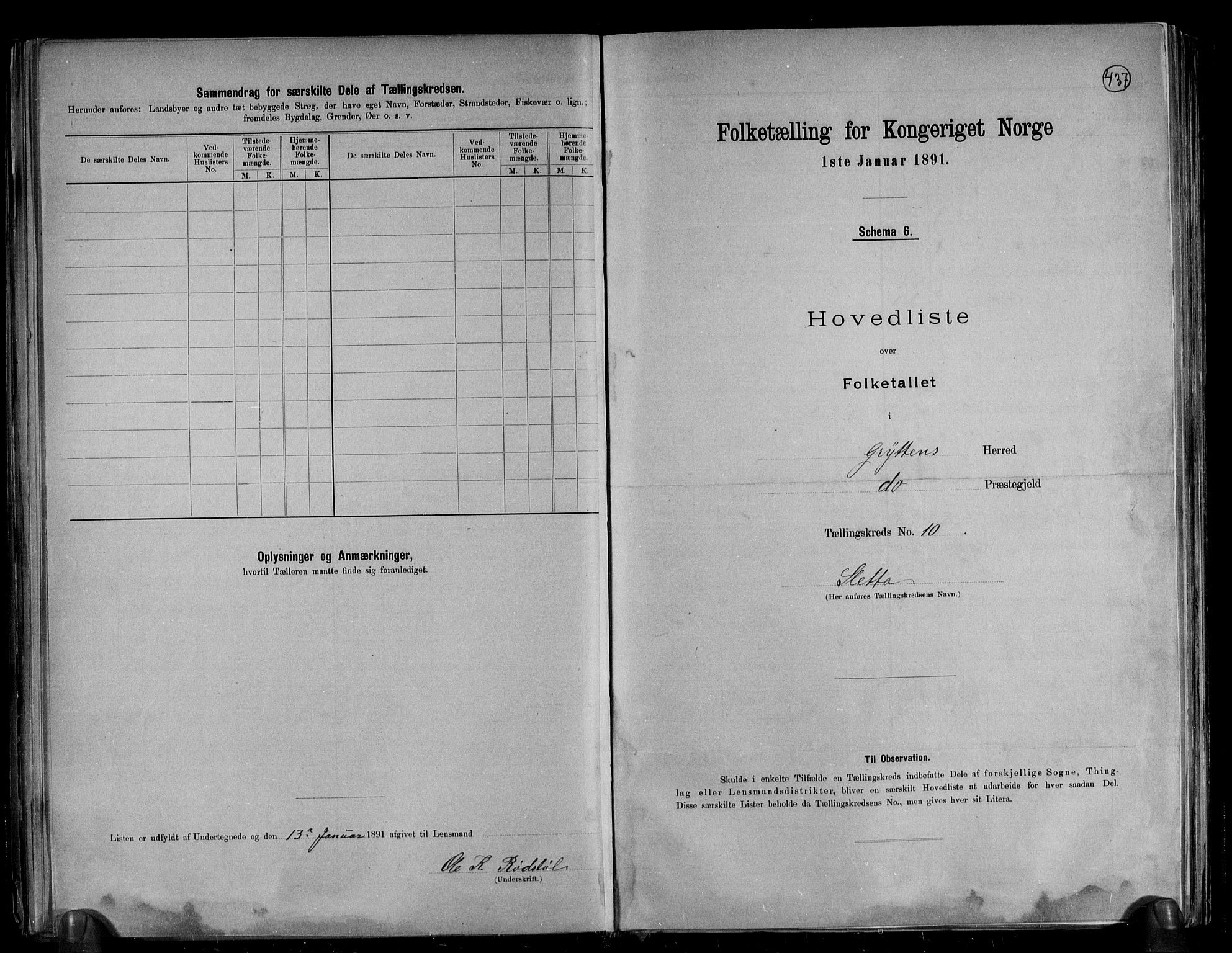 RA, 1891 census for 1539 Grytten, 1891, p. 27