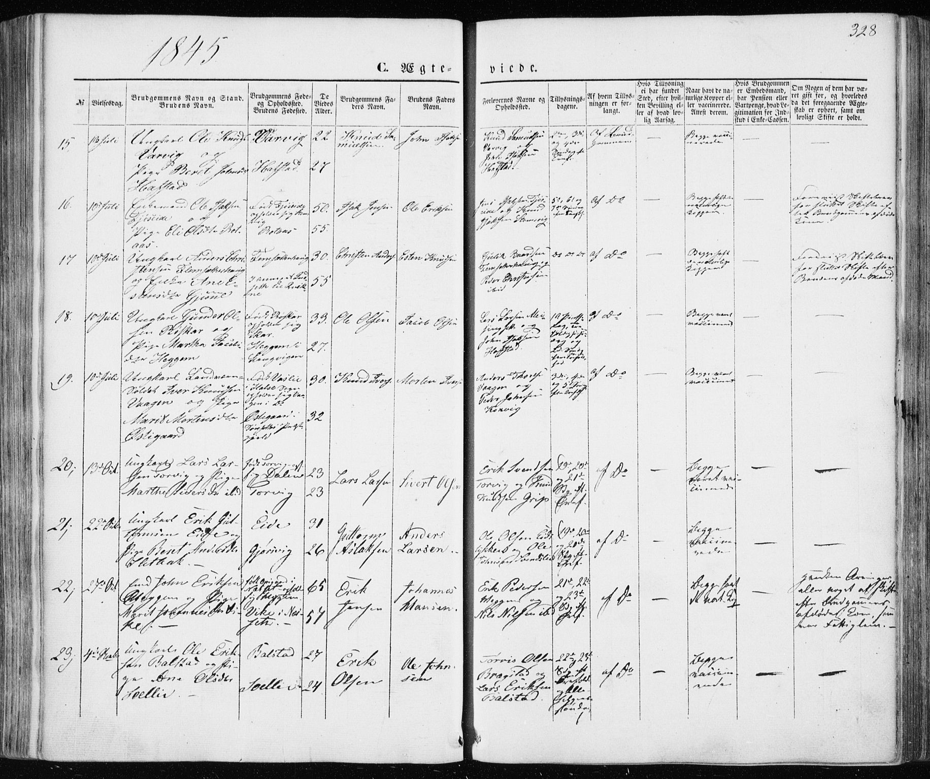 Ministerialprotokoller, klokkerbøker og fødselsregistre - Møre og Romsdal, AV/SAT-A-1454/586/L0984: Parish register (official) no. 586A10, 1844-1856, p. 328