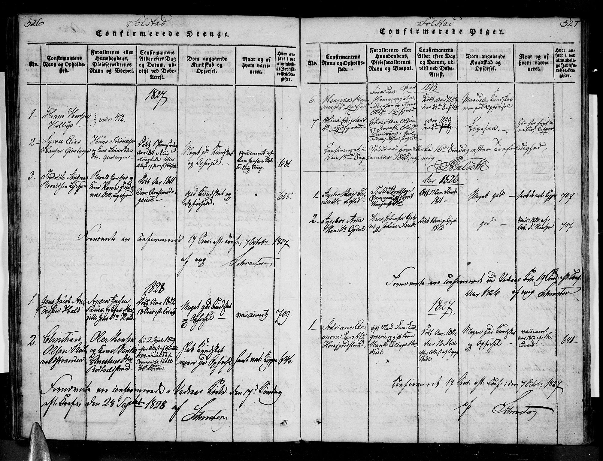 Ministerialprotokoller, klokkerbøker og fødselsregistre - Nordland, AV/SAT-A-1459/810/L0143: Parish register (official) no. 810A06 /2, 1820-1841, p. 526-527