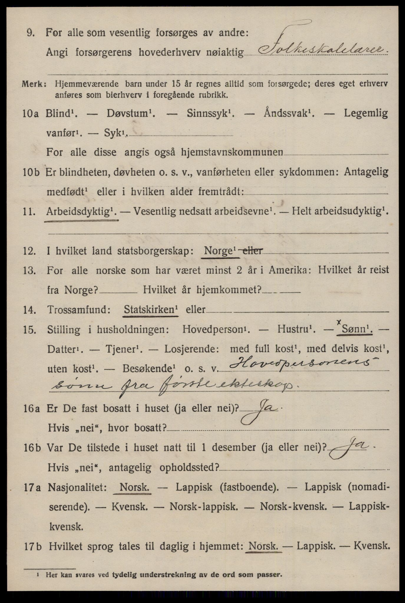 SAT, 1920 census for Røros, 1920, p. 10923