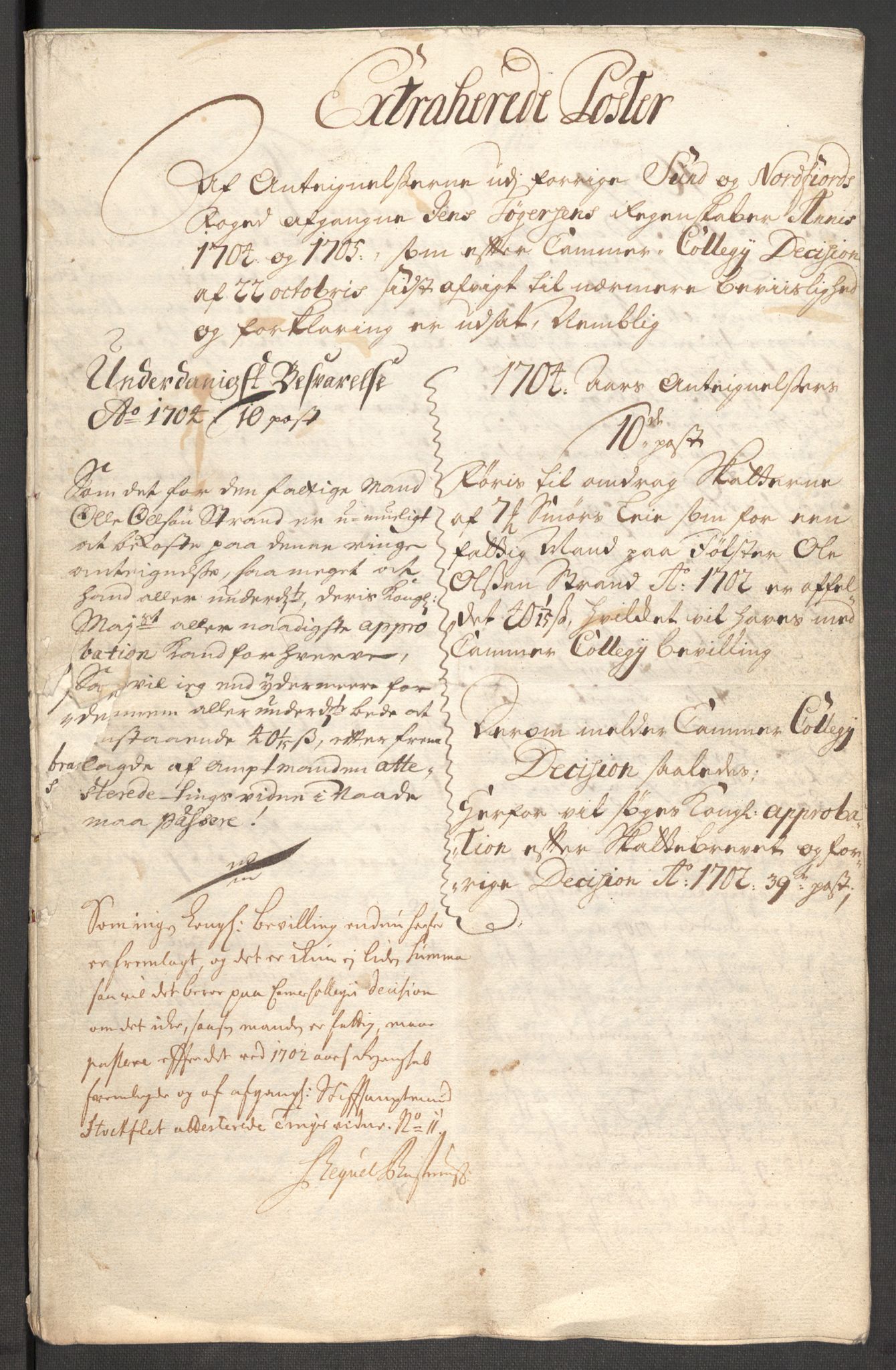 Rentekammeret inntil 1814, Reviderte regnskaper, Fogderegnskap, AV/RA-EA-4092/R53/L3429: Fogderegnskap Sunn- og Nordfjord, 1705, p. 348