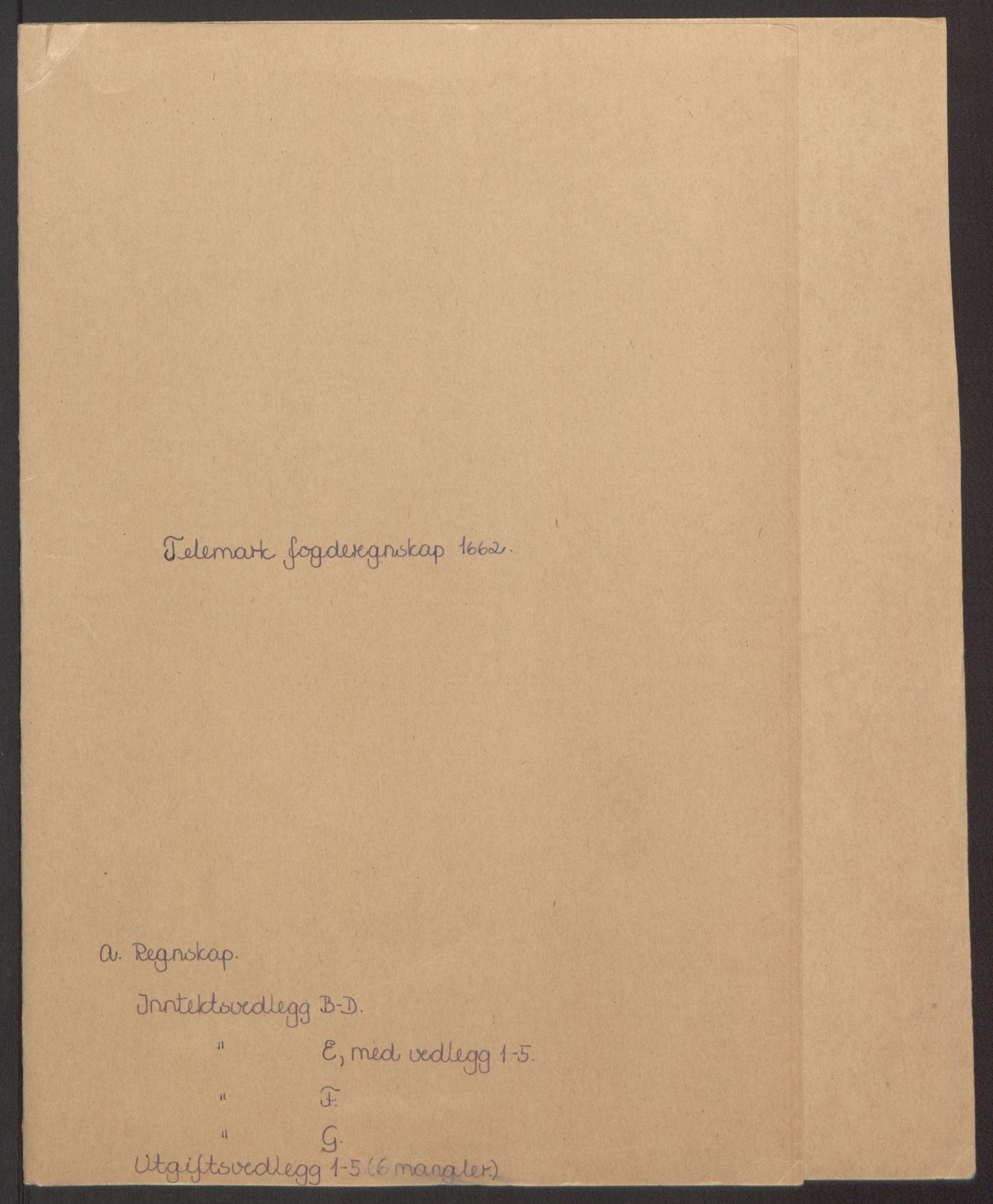 Rentekammeret inntil 1814, Reviderte regnskaper, Fogderegnskap, RA/EA-4092/R35/L2054: Fogderegnskap Øvre og Nedre Telemark, 1662-1663, p. 2