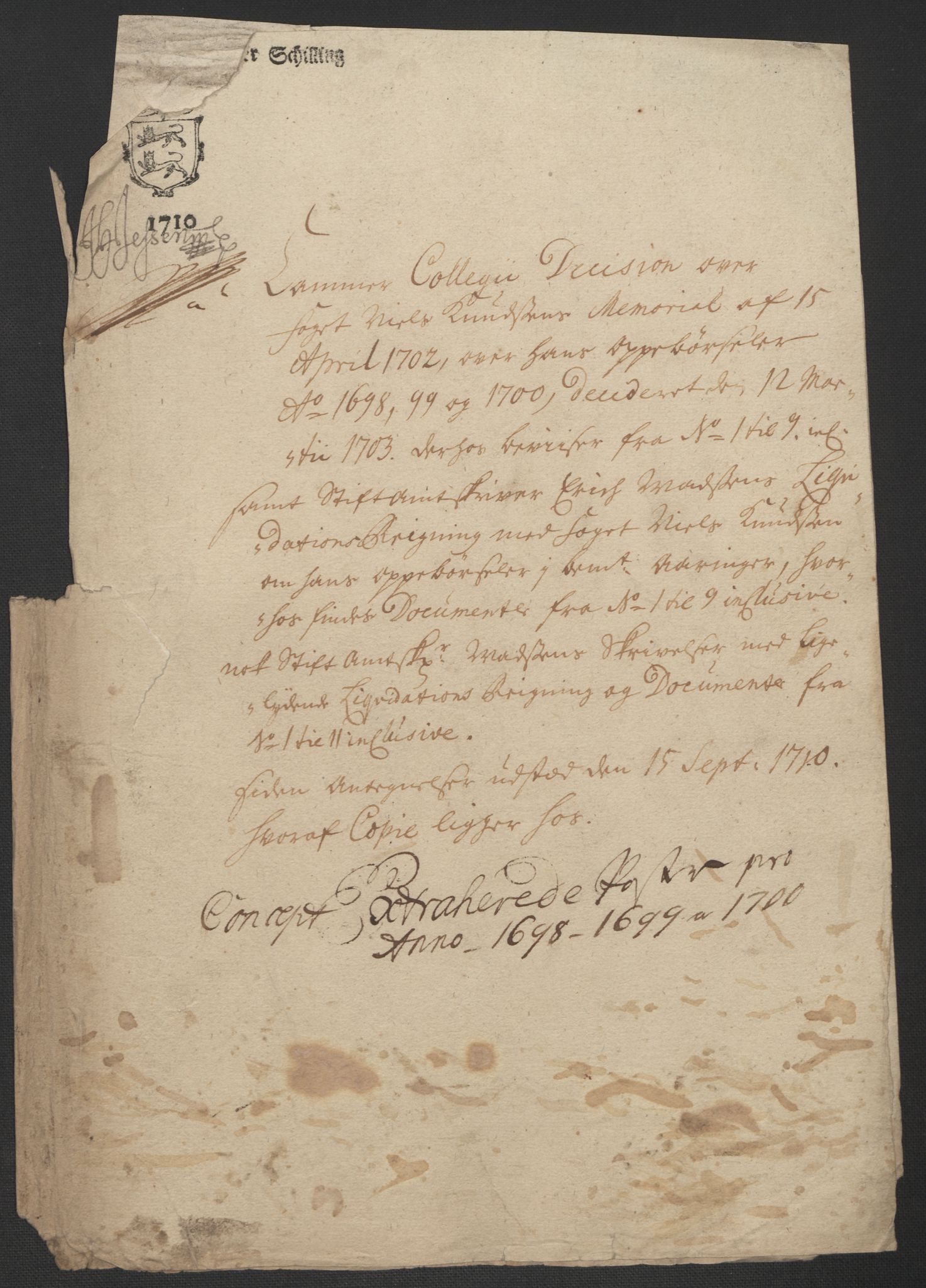 Rentekammeret inntil 1814, Reviderte regnskaper, Fogderegnskap, RA/EA-4092/R63/L4311: Fogderegnskap Inderøy, 1700, p. 479