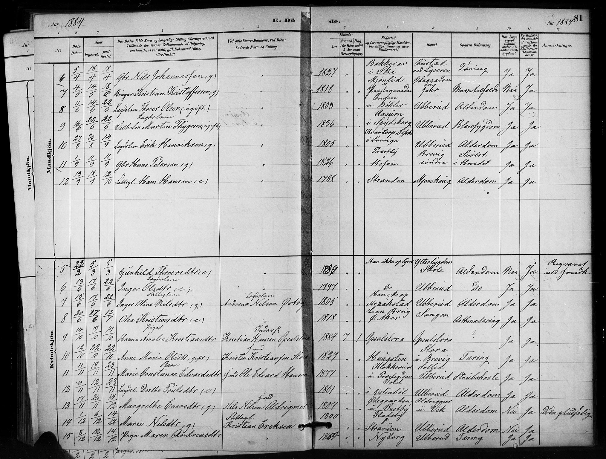 Enebakk prestekontor Kirkebøker, AV/SAO-A-10171c/F/Fb/L0001: Parish register (official) no. II 1, 1877-1902, p. 81