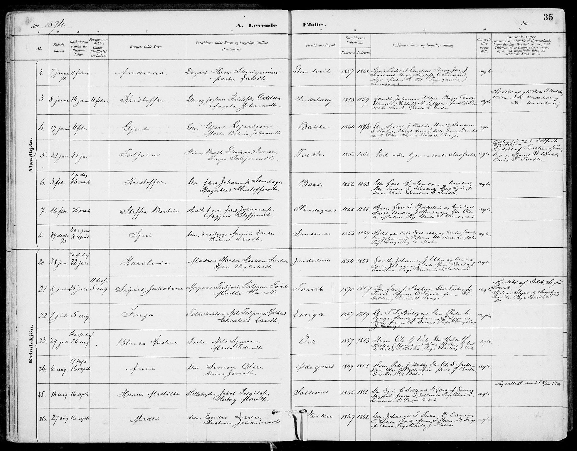 Strandebarm sokneprestembete, SAB/A-78401/H/Haa: Parish register (official) no. E  1, 1886-1908, p. 35