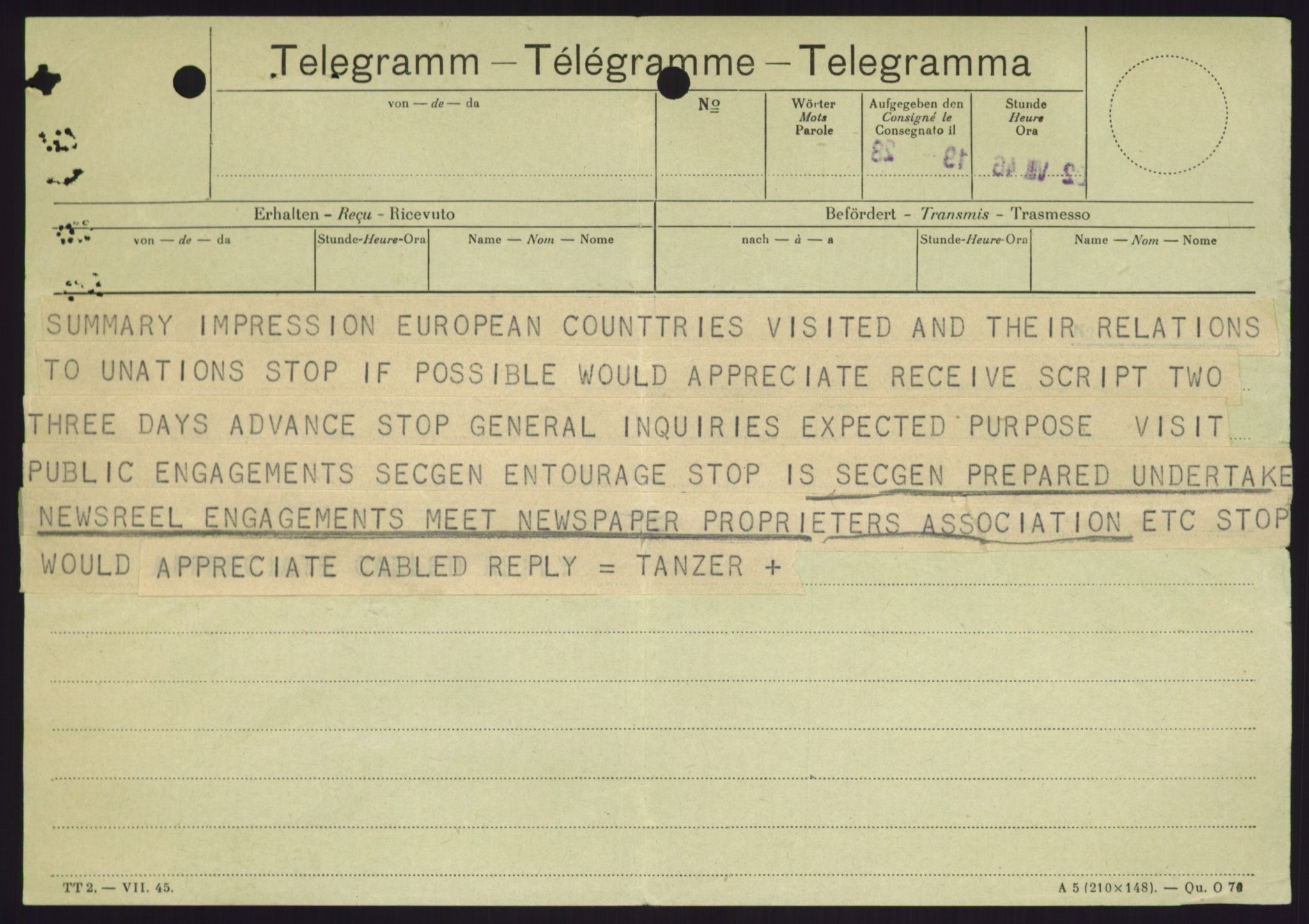 Lie, Trygve, AV/RA-PA-1407/D/L0013: Generalsekretærens papirer., 1946-1950, p. 825