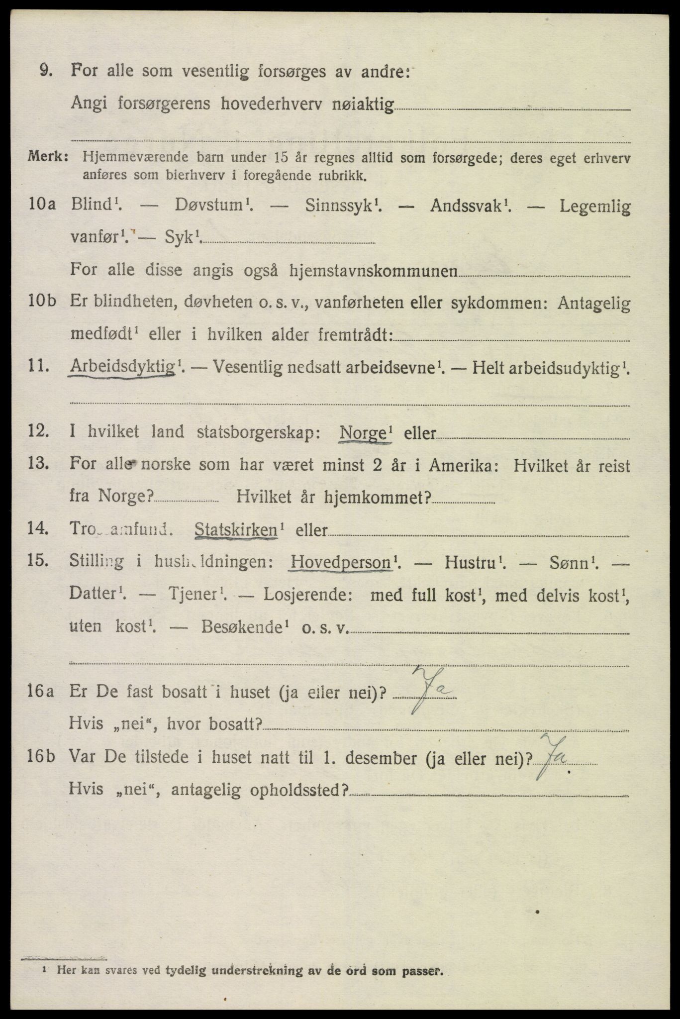 SAK, 1920 census for Evje, 1920, p. 2241