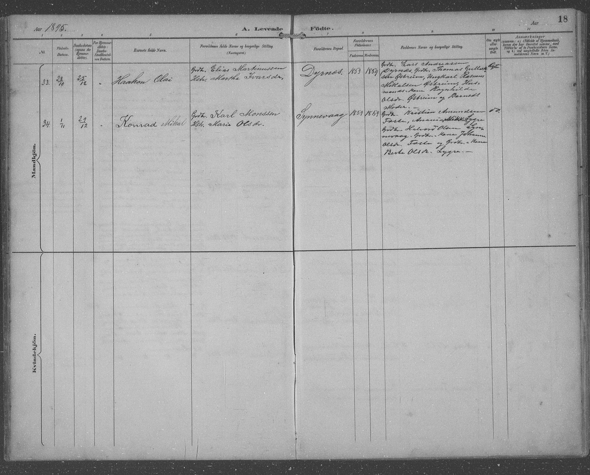 Lindås Sokneprestembete, AV/SAB-A-76701/H/Hab/Habc/L0004: Parish register (copy) no. C 4, 1894-1910, p. 18