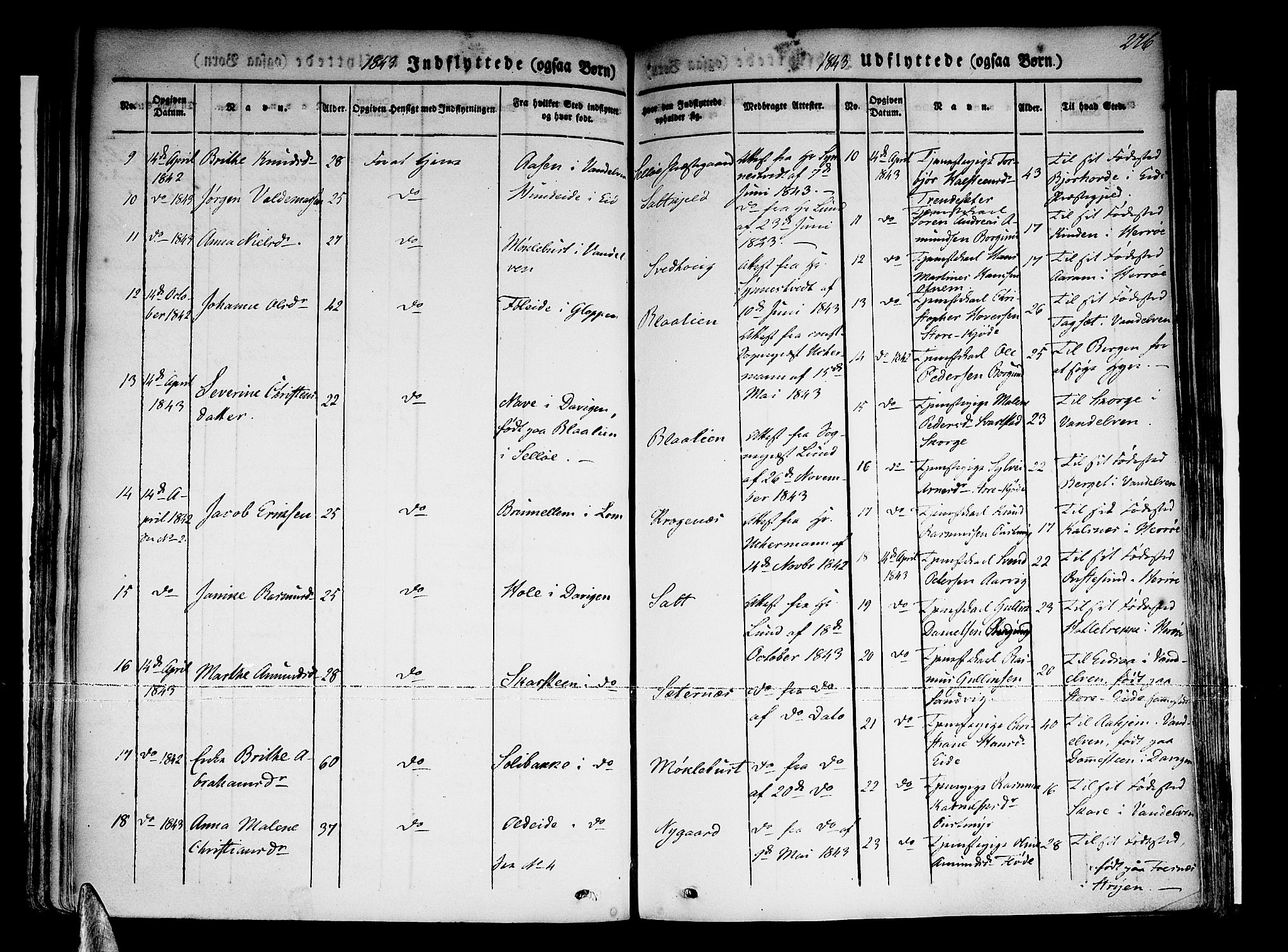 Selje sokneprestembete, SAB/A-99938/H/Ha/Haa/Haaa: Parish register (official) no. A 9, 1829-1844, p. 276