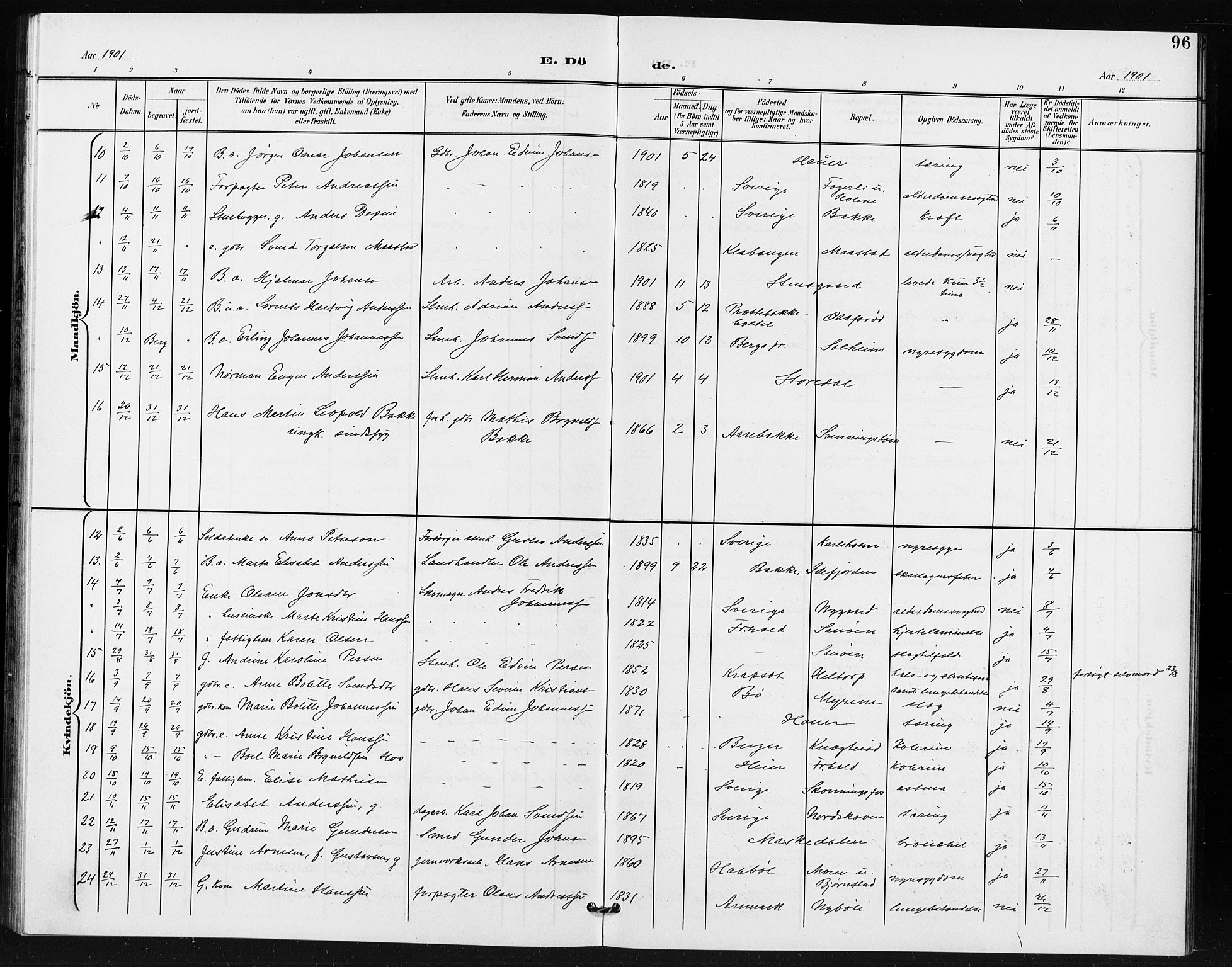 Idd prestekontor Kirkebøker, SAO/A-10911/G/Gb/L0001: Parish register (copy) no. II 1, 1901-1907, p. 96