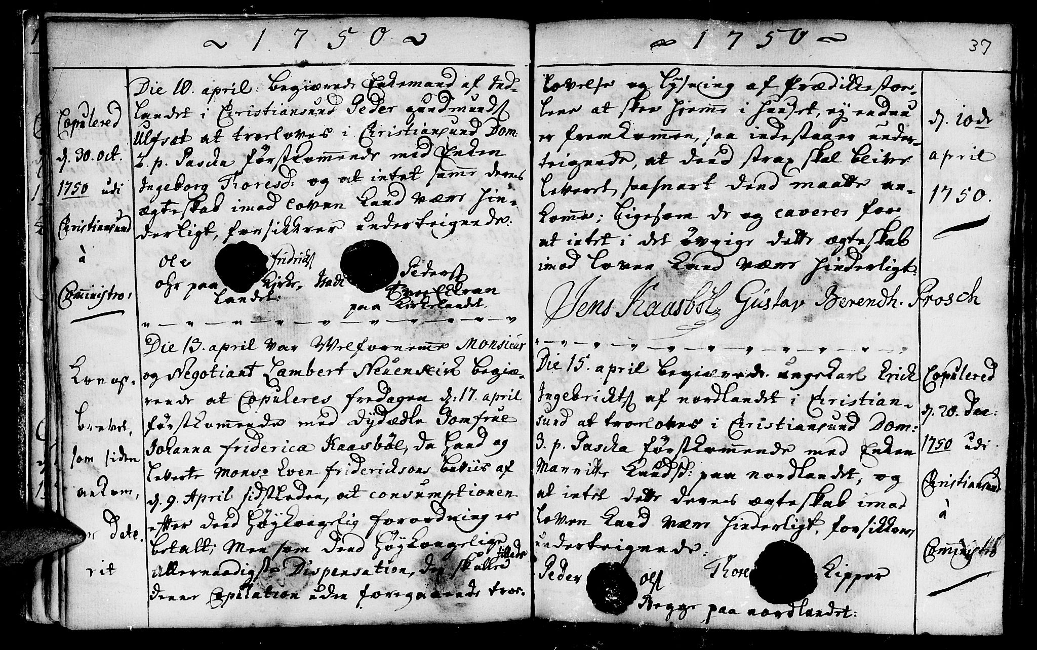 Ministerialprotokoller, klokkerbøker og fødselsregistre - Møre og Romsdal, AV/SAT-A-1454/568/L0793: Parish register (official) no. 568A02, 1749-1768, p. 36-37