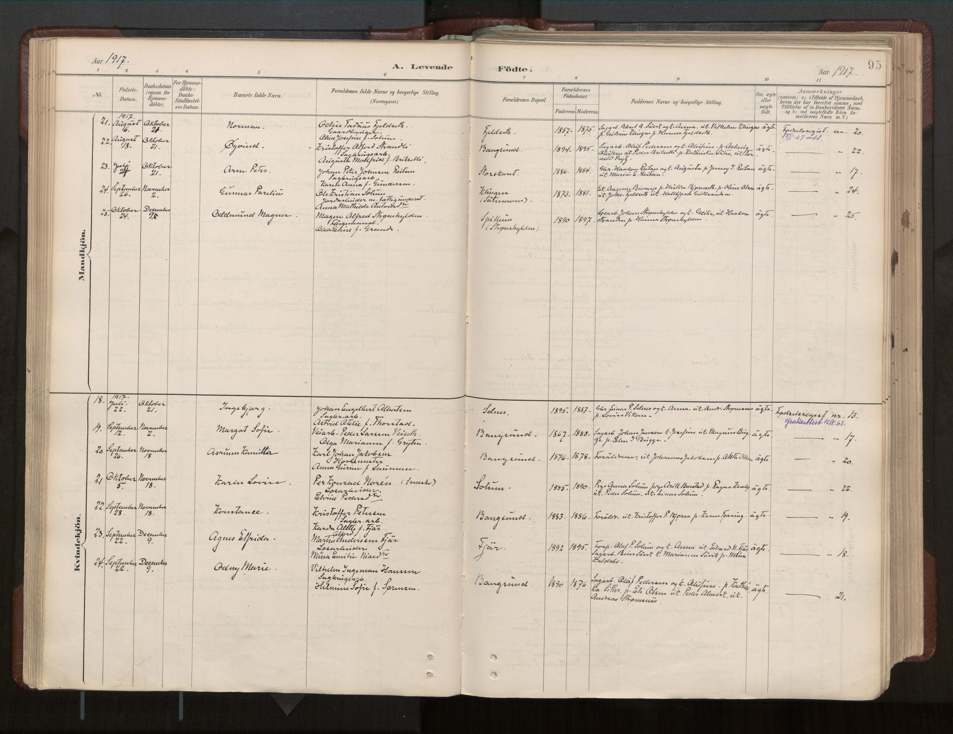 Ministerialprotokoller, klokkerbøker og fødselsregistre - Nord-Trøndelag, SAT/A-1458/770/L0589: Parish register (official) no. 770A03, 1887-1929, p. 95