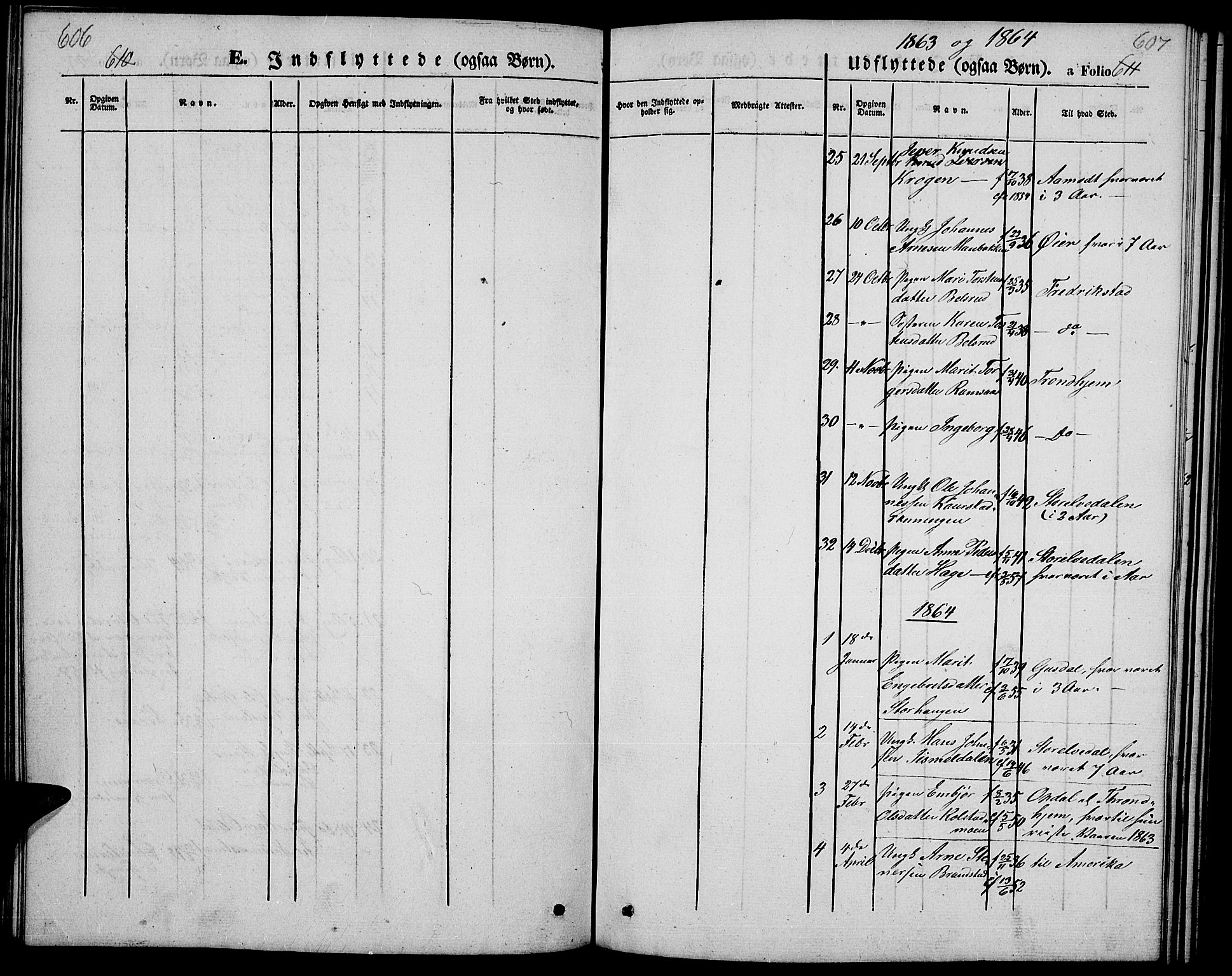 Ringebu prestekontor, SAH/PREST-082/H/Ha/Hab/L0003: Parish register (copy) no. 3, 1854-1866, p. 606-607