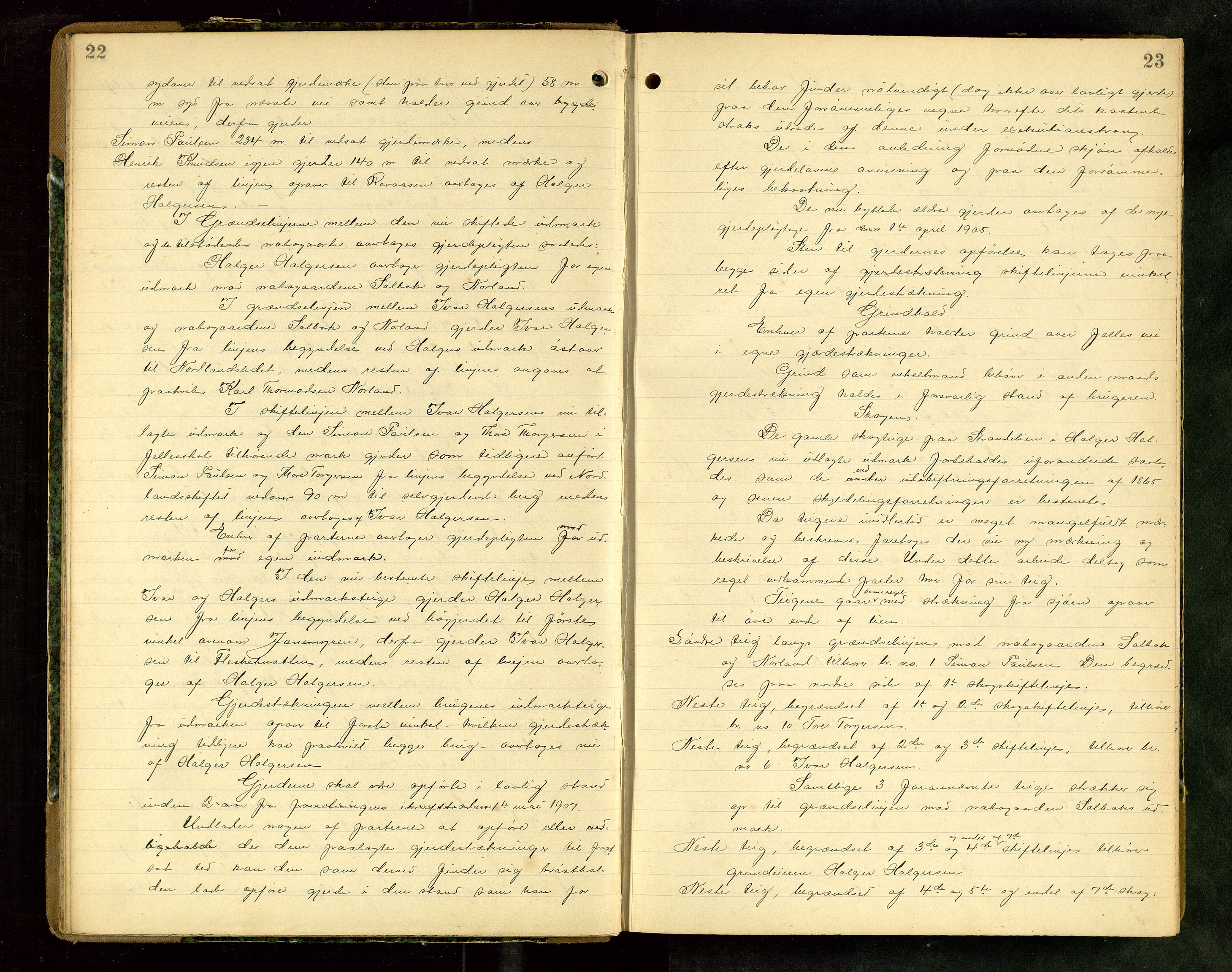 Rogaland jordskifterett, AV/SAST-A-102426/Oa/L0062: Forhandlingsprotokoll, 1904-1908, p. 22-23