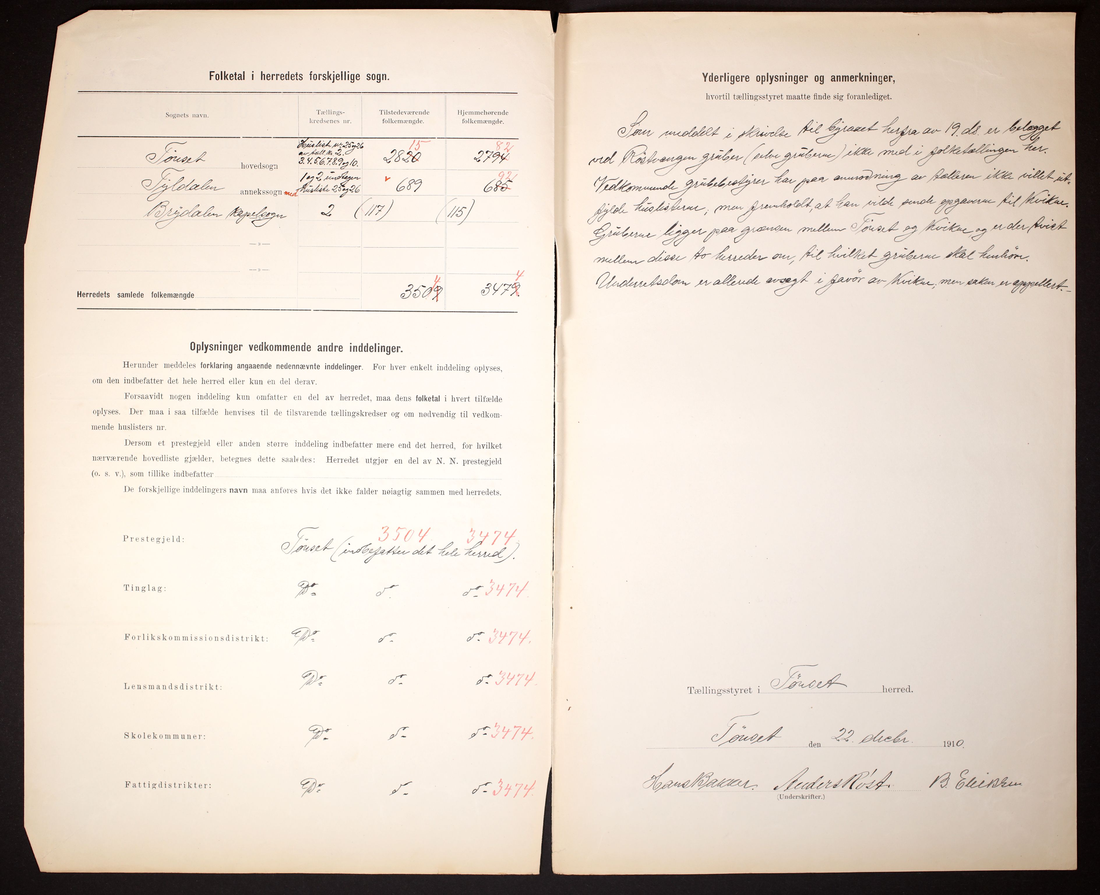 RA, 1910 census for Tynset, 1910, p. 3