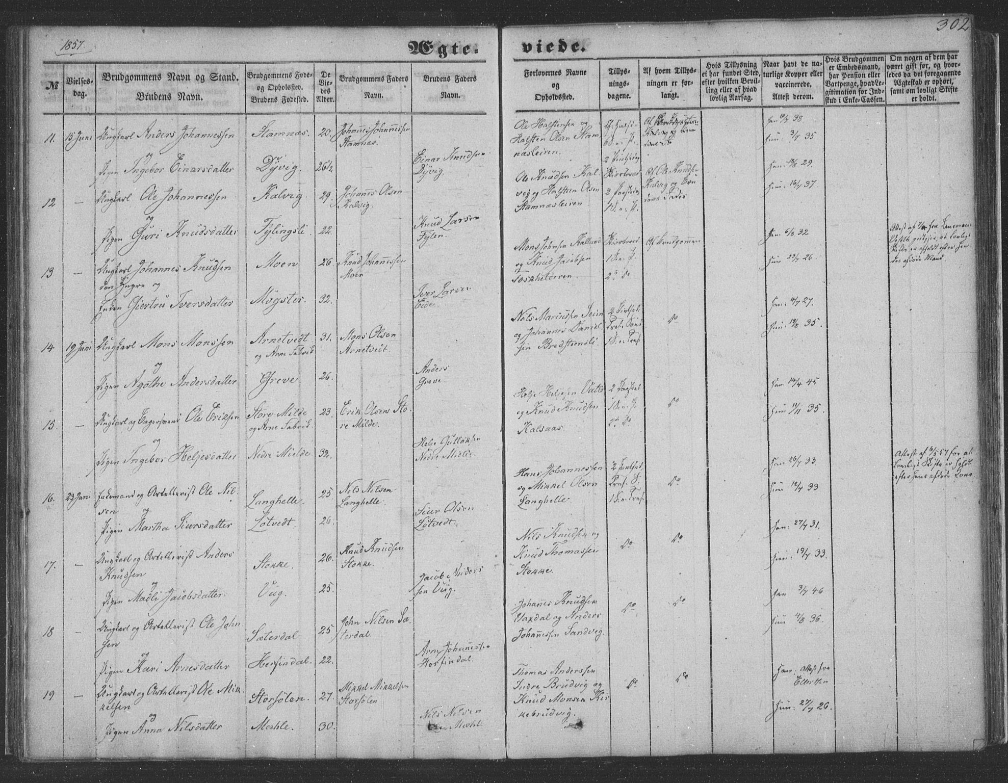 Haus sokneprestembete, AV/SAB-A-75601/H/Haa: Parish register (official) no. A 16 II, 1848-1857, p. 302