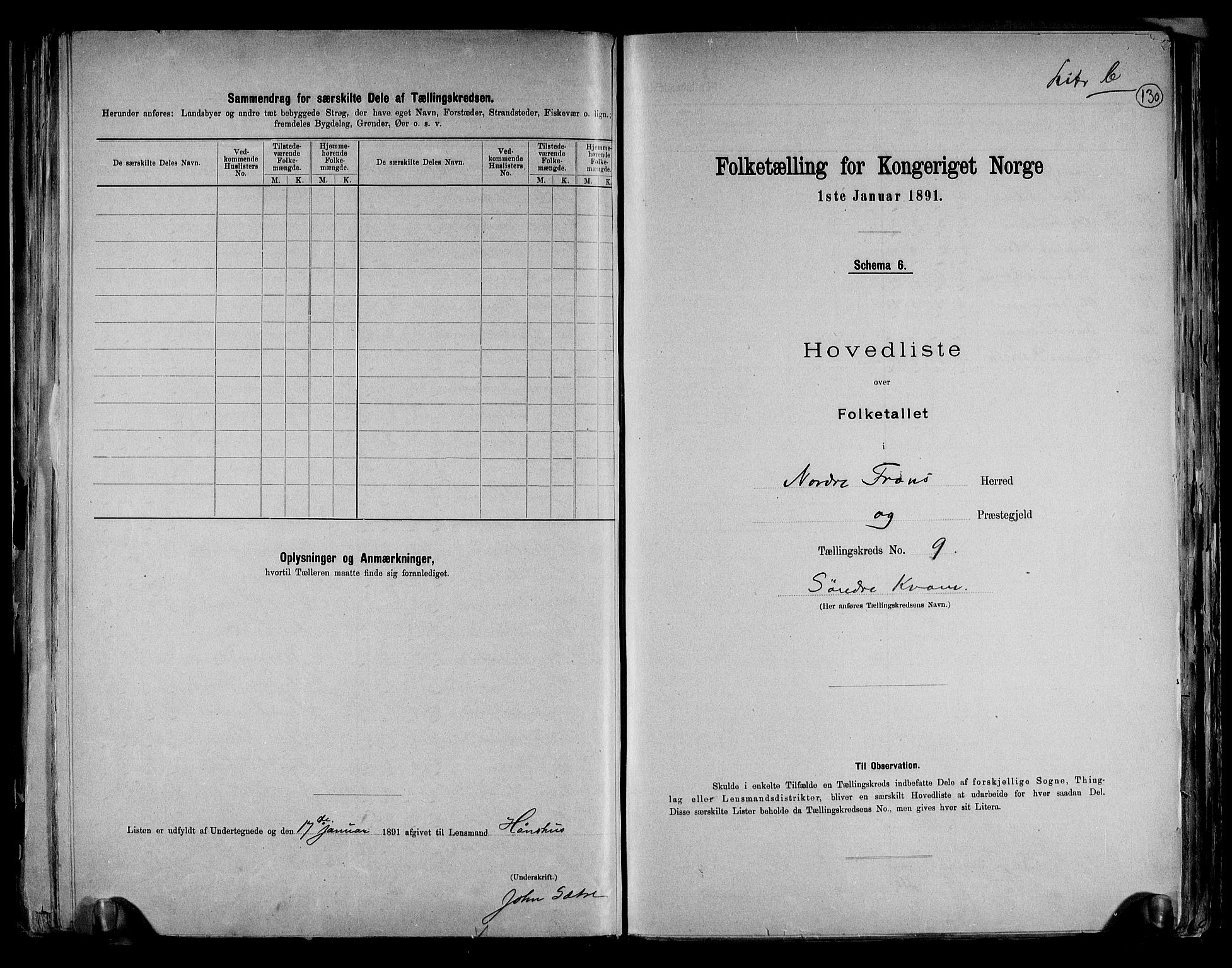 RA, 1891 census for 0518 Nord-Fron, 1891, p. 25