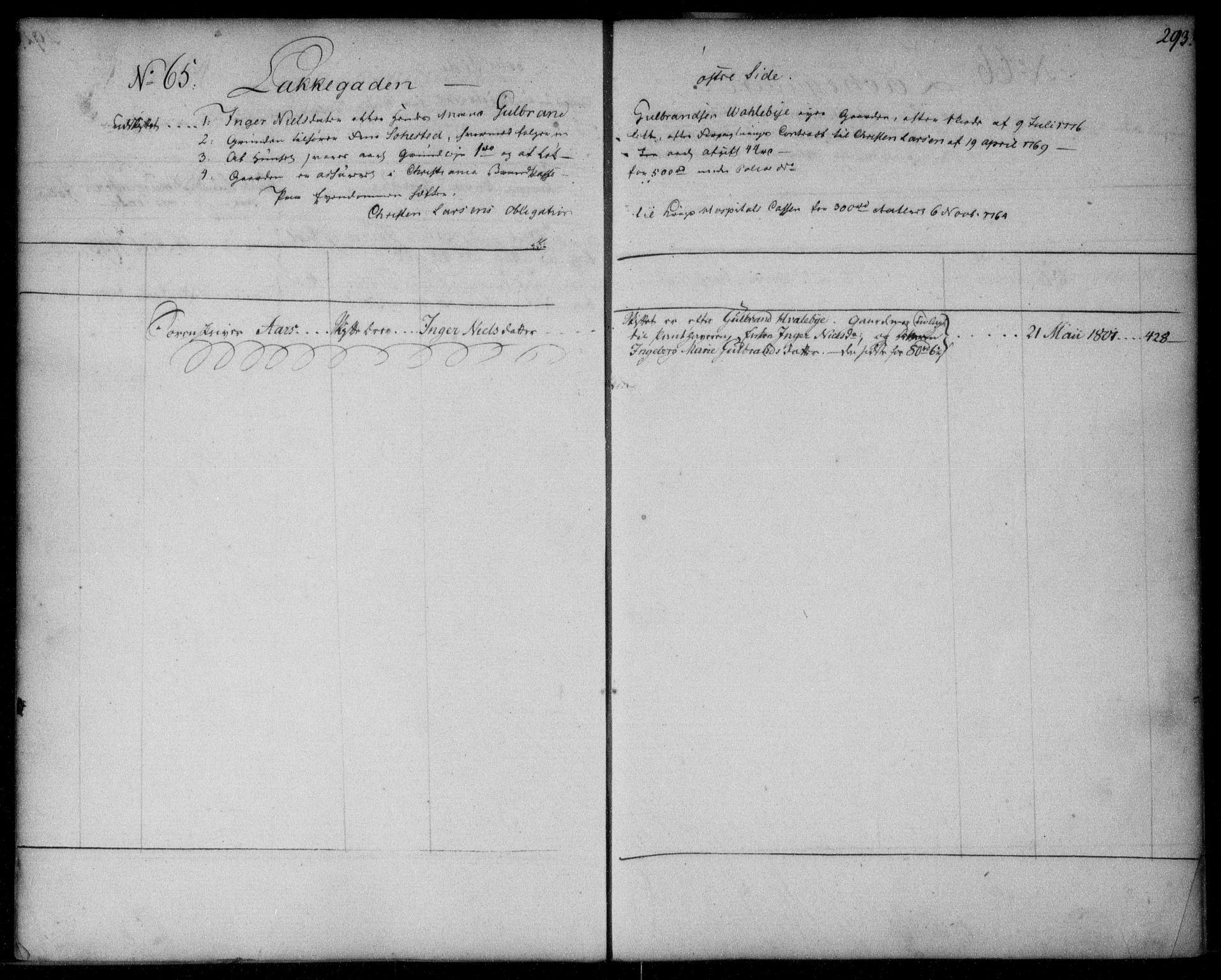 Aker sorenskriveri, SAO/A-10895/G/Ga/Gab/Gabb/L0001: Mortgage register no. II 1, 1793-1804, p. 293