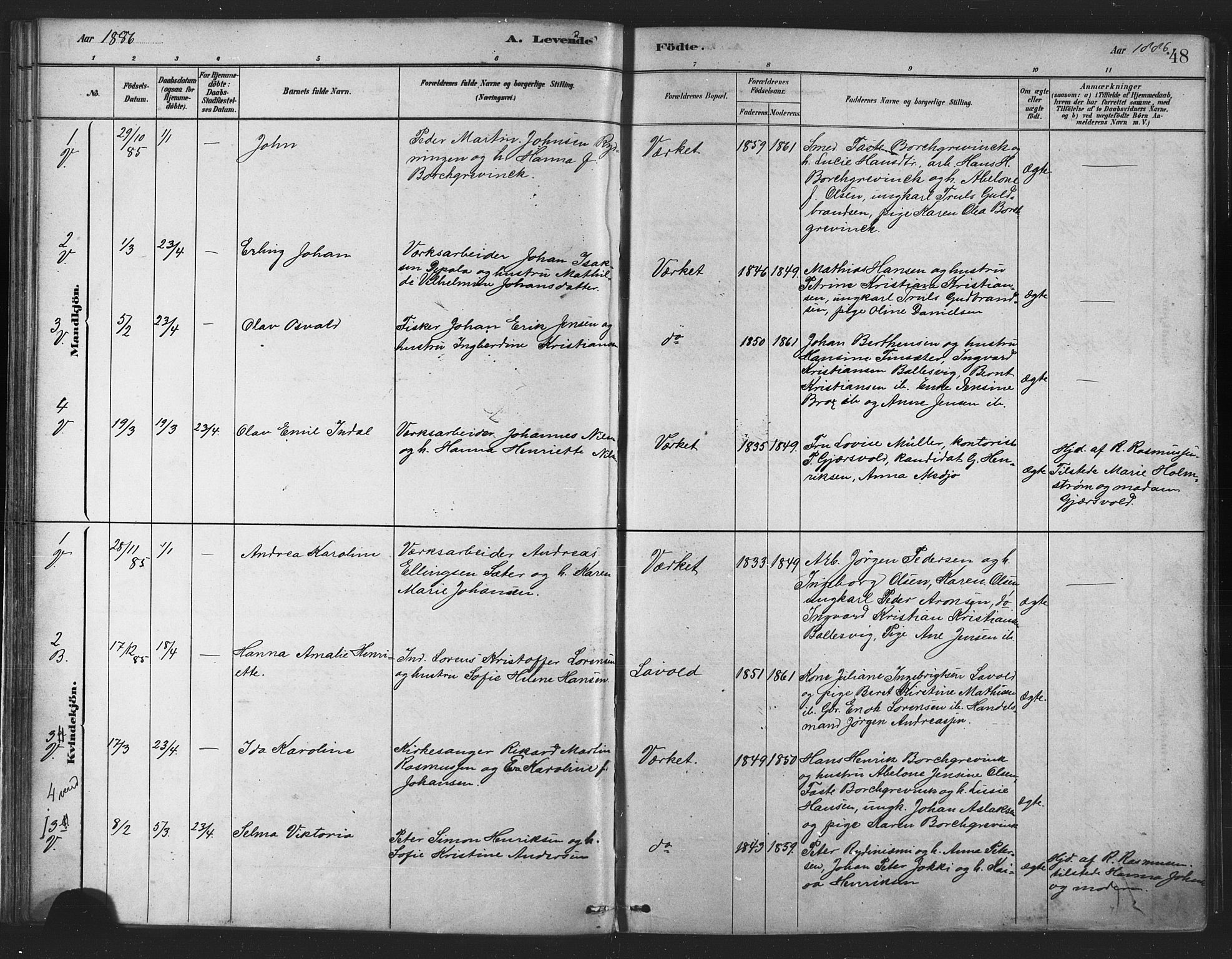 Berg sokneprestkontor, SATØ/S-1318/G/Ga/Gaa/L0004kirke: Parish register (official) no. 4, 1880-1894, p. 48
