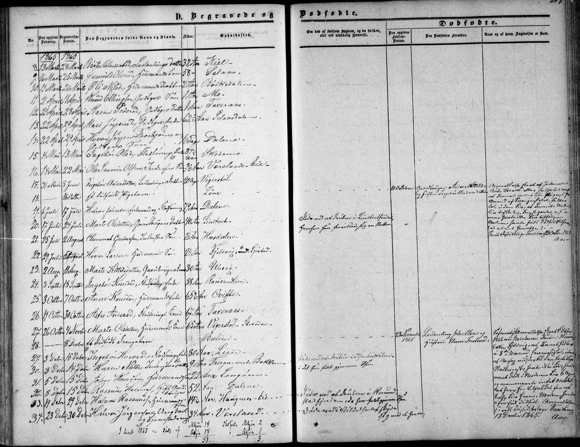 Gjerstad sokneprestkontor, SAK/1111-0014/F/Fa/Fab/L0003: Parish register (official) no. A 3, 1853-1878, p. 203