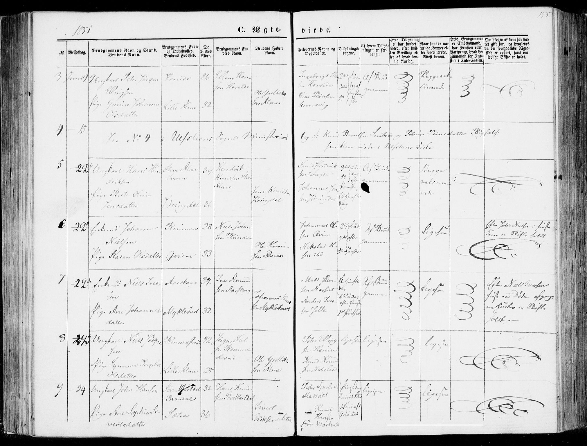 Ministerialprotokoller, klokkerbøker og fødselsregistre - Møre og Romsdal, SAT/A-1454/510/L0121: Parish register (official) no. 510A01, 1848-1877, p. 155