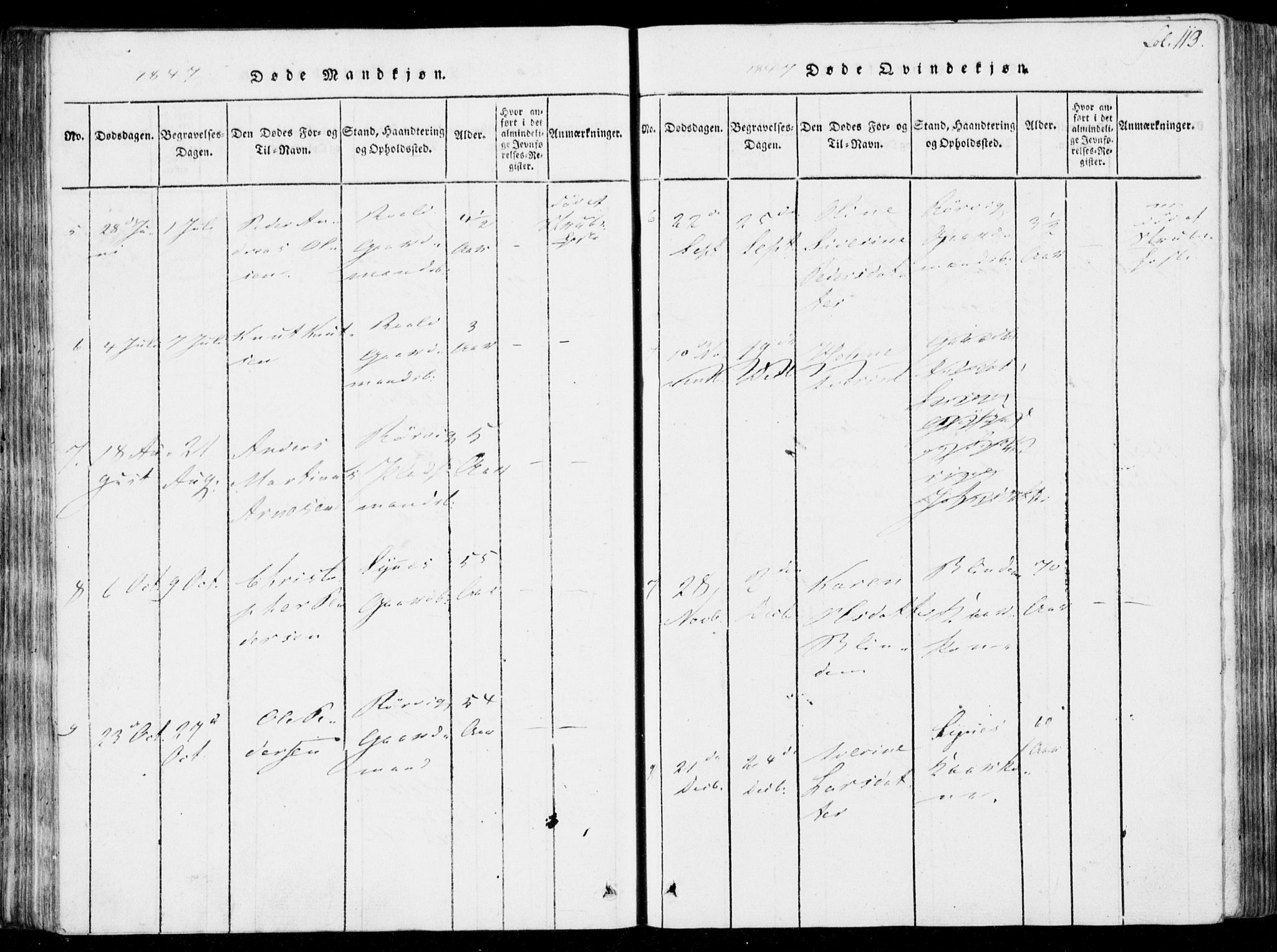 Ministerialprotokoller, klokkerbøker og fødselsregistre - Møre og Romsdal, AV/SAT-A-1454/537/L0517: Parish register (official) no. 537A01, 1818-1862, p. 113