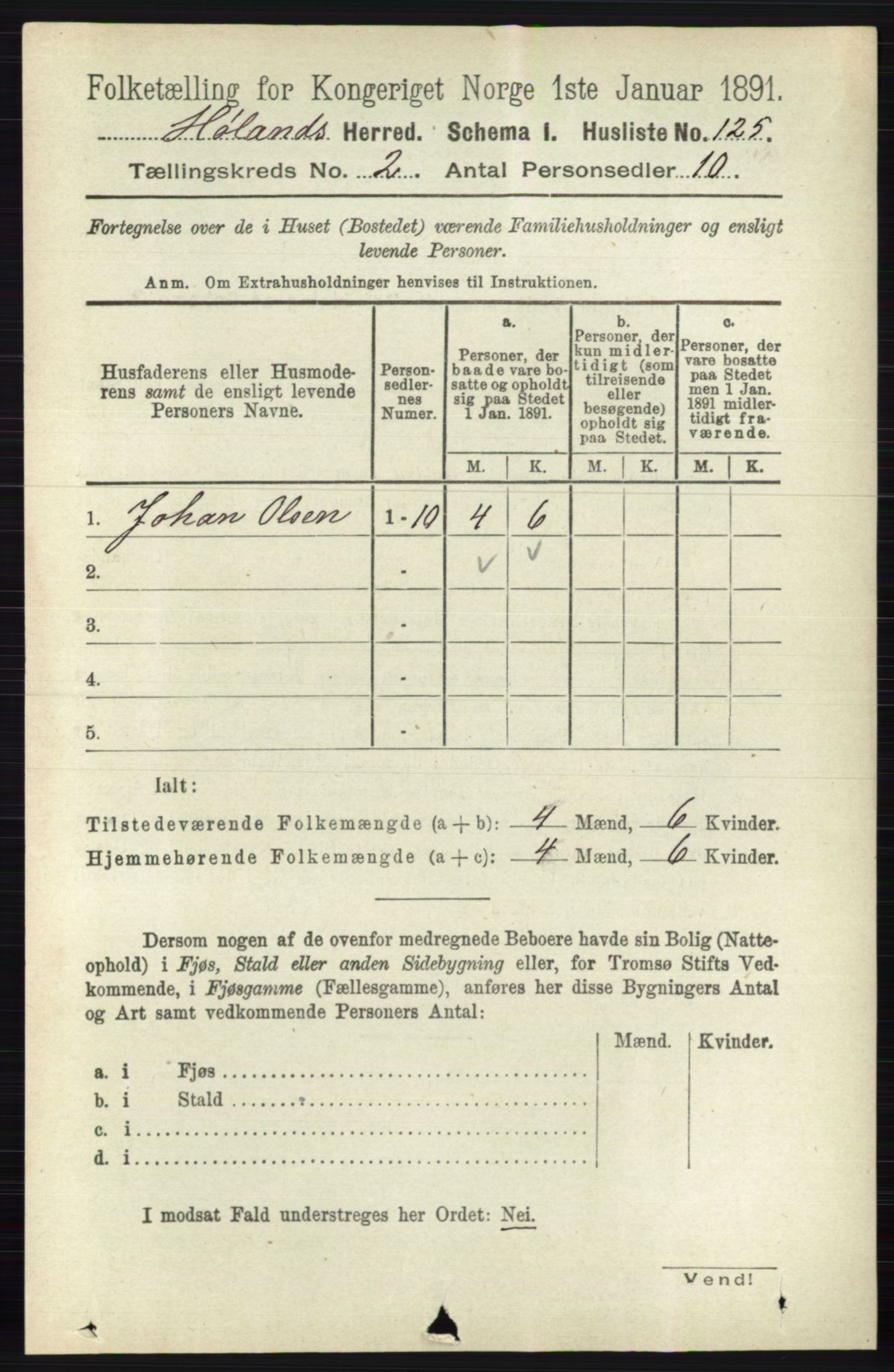 RA, 1891 census for 0221 Høland, 1891, p. 931