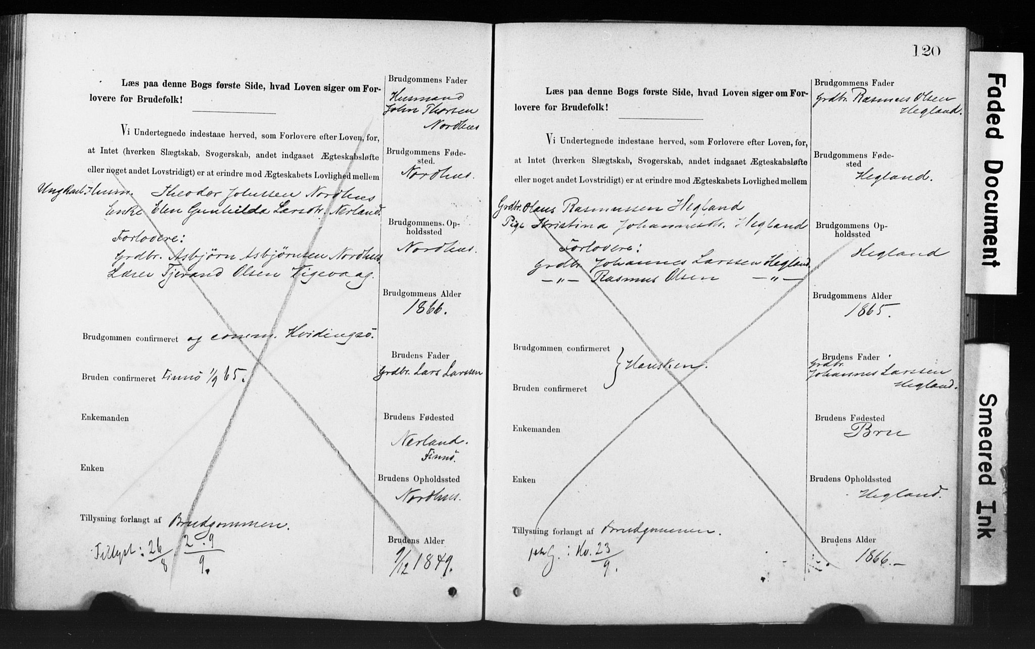 Rennesøy sokneprestkontor, SAST/A -101827/I/Ie/L0001: Banns register no. 1, 1873-1898, p. 120