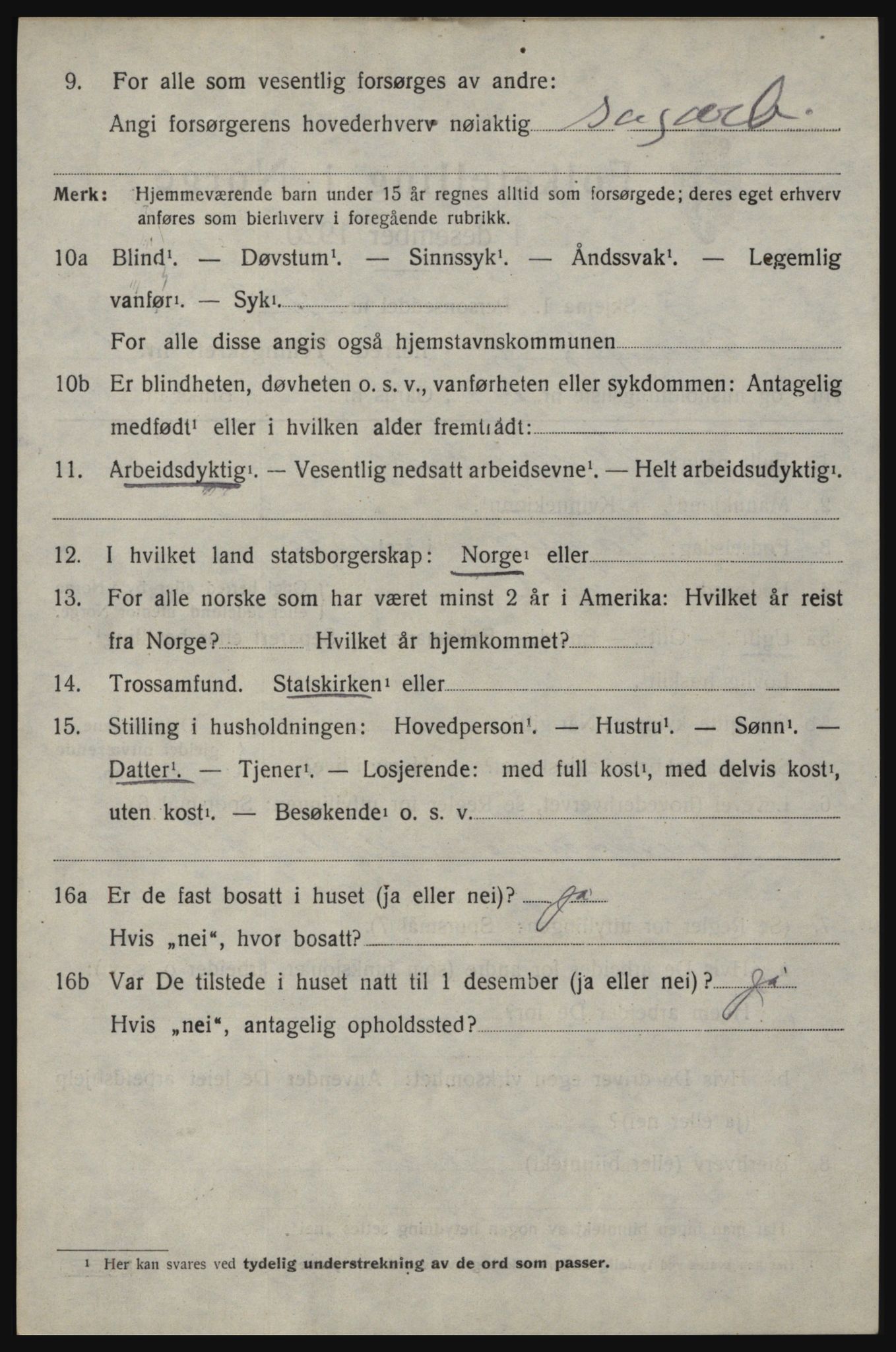 SAO, 1920 census for Berg, 1920, p. 3534