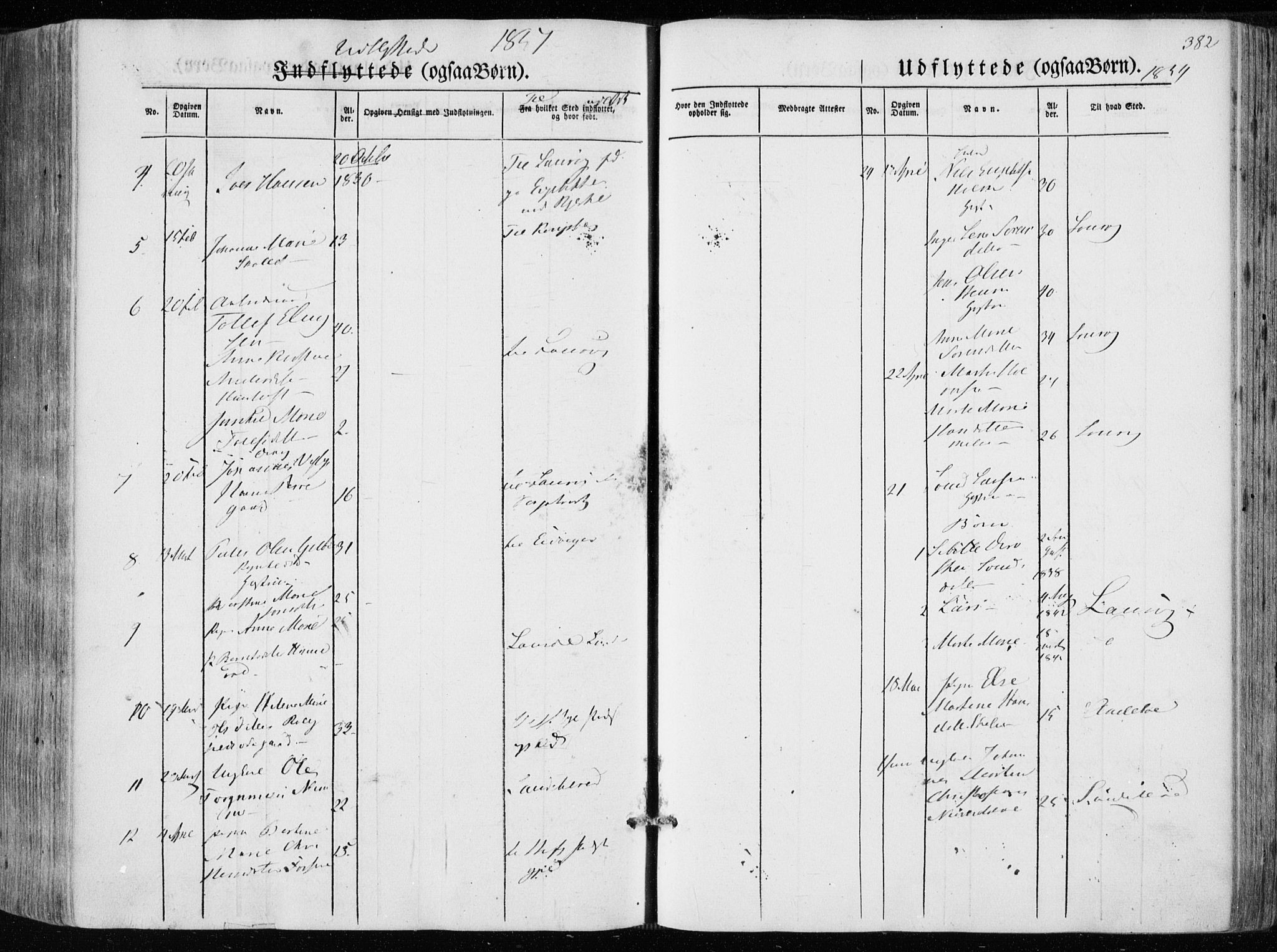 Hedrum kirkebøker, AV/SAKO-A-344/F/Fa/L0006: Parish register (official) no. I 6, 1849-1857, p. 382