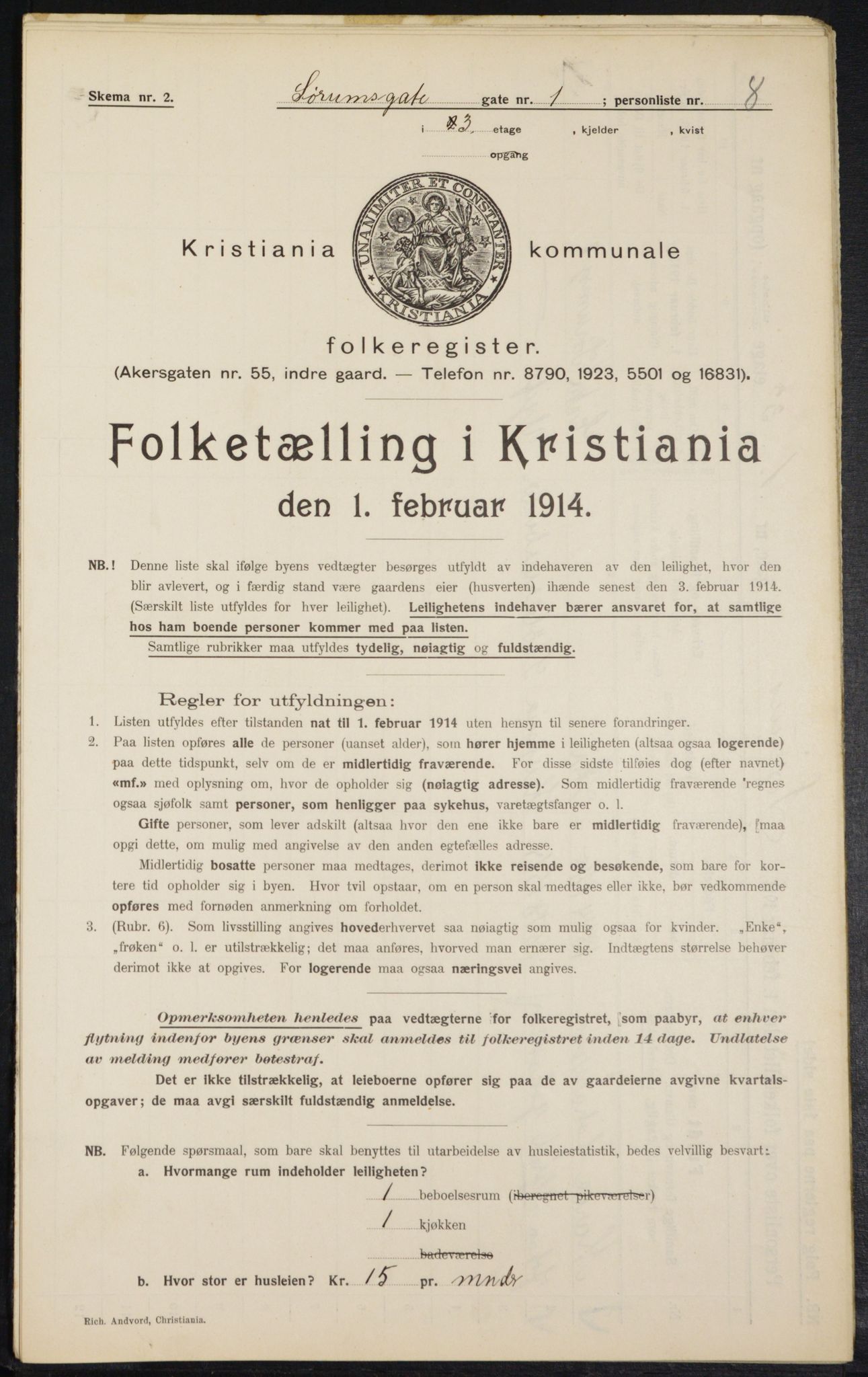 OBA, Municipal Census 1914 for Kristiania, 1914, p. 107601