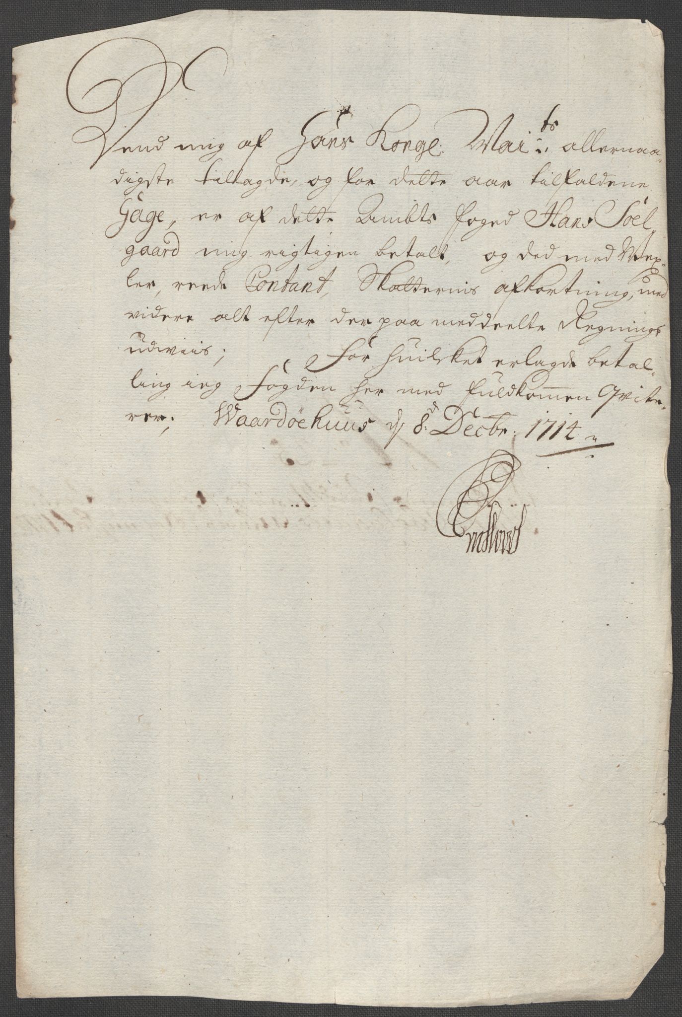 Rentekammeret inntil 1814, Reviderte regnskaper, Fogderegnskap, AV/RA-EA-4092/R69/L4856: Fogderegnskap Finnmark/Vardøhus, 1713-1715, p. 352