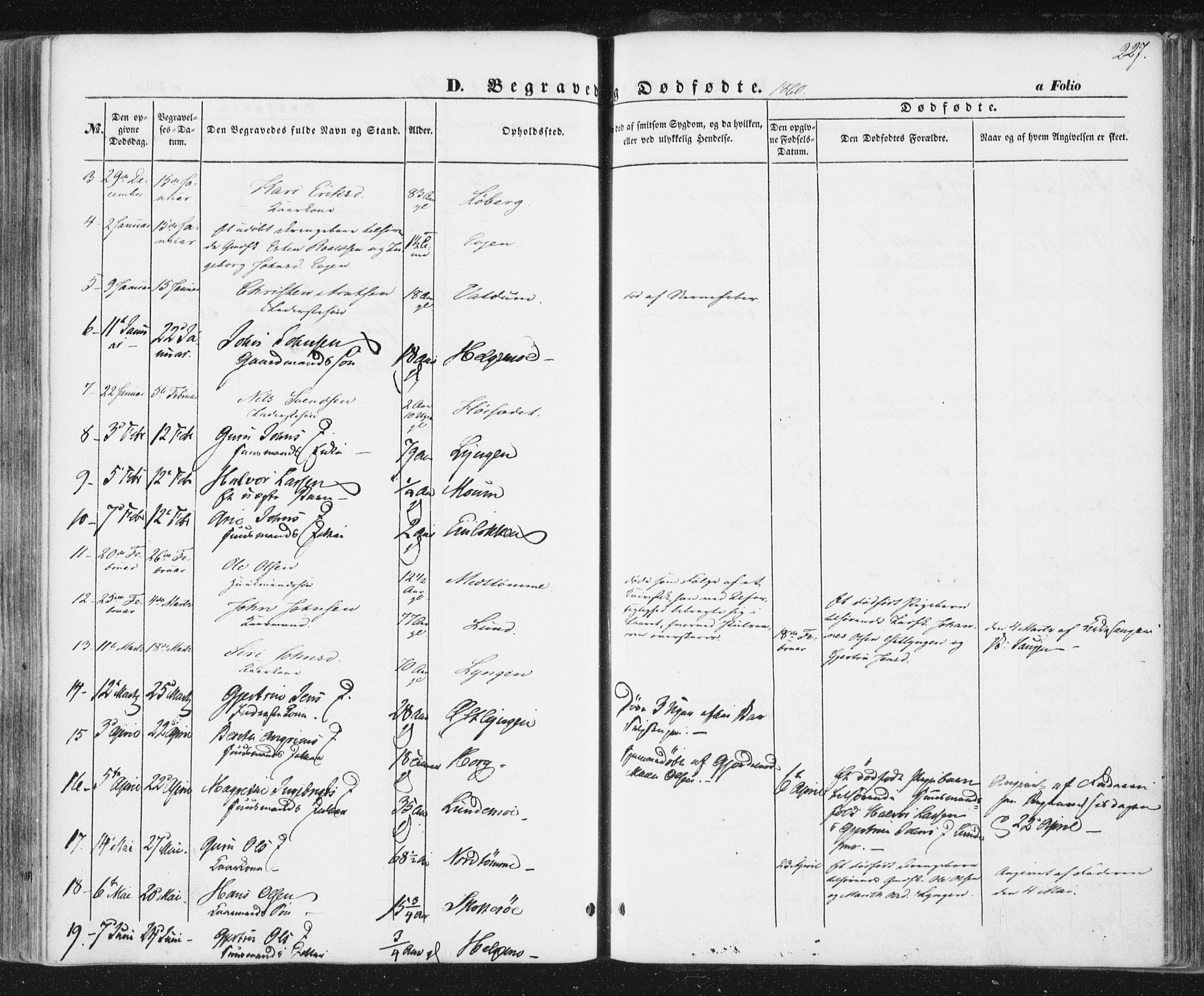 Ministerialprotokoller, klokkerbøker og fødselsregistre - Sør-Trøndelag, SAT/A-1456/692/L1103: Parish register (official) no. 692A03, 1849-1870, p. 227