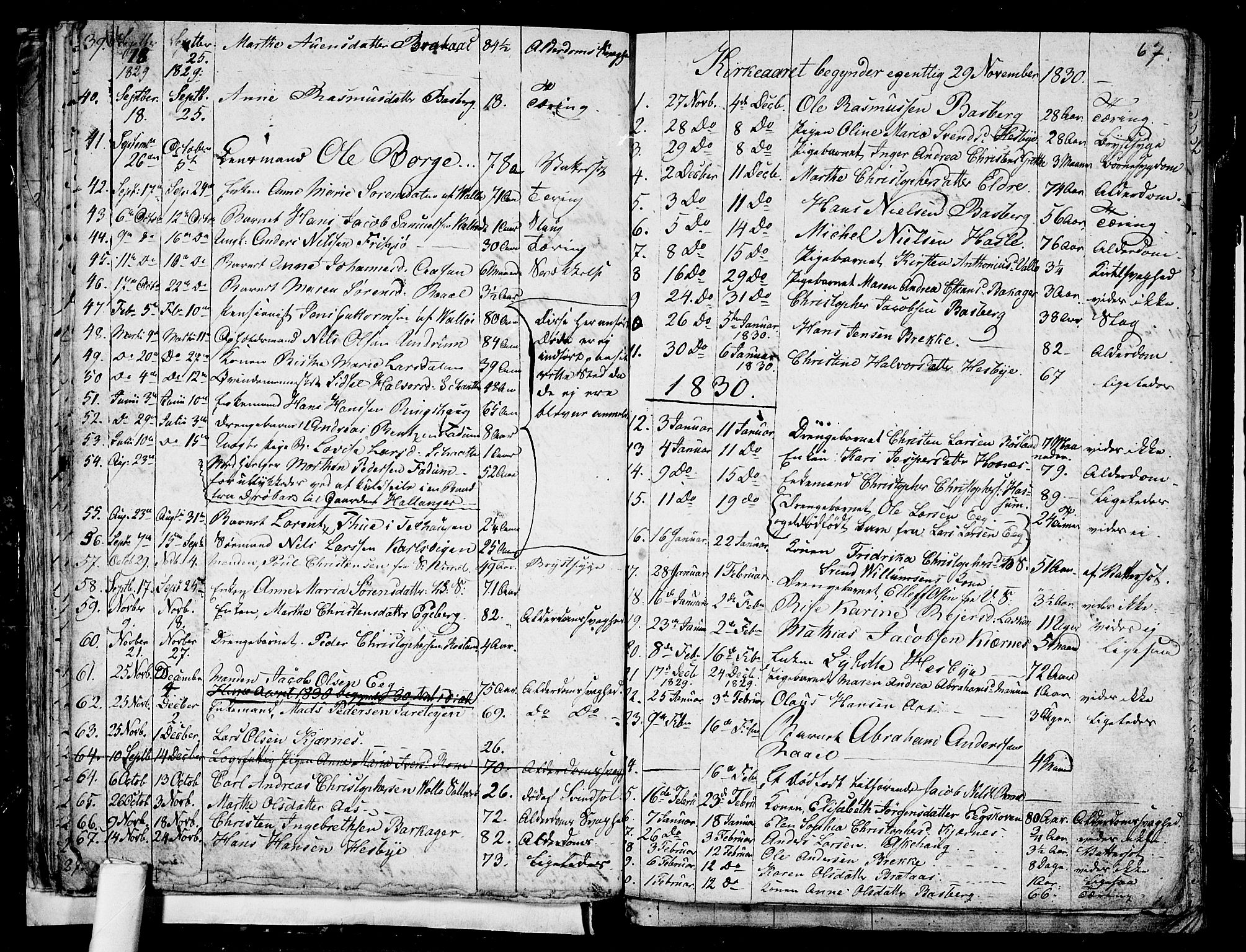 Sem kirkebøker, SAKO/A-5/G/Ga/L0002: Parish register (copy) no. I 2, 1826-1844, p. 66-67