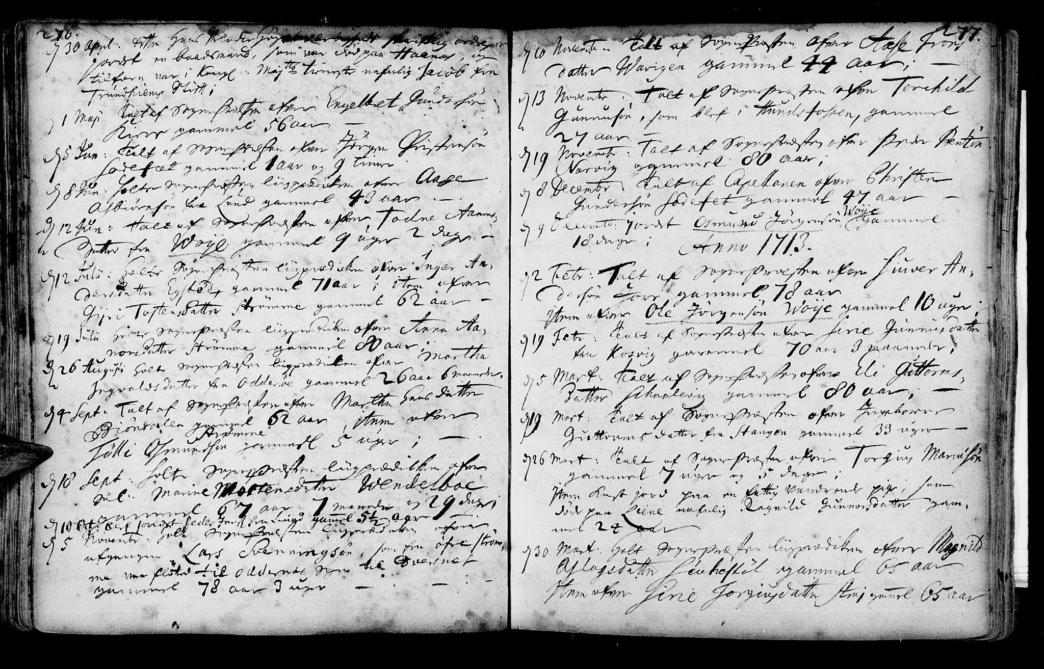 Oddernes sokneprestkontor, SAK/1111-0033/F/Fa/Faa/L0001: Parish register (official) no. A 1, 1692-1718, p. 276-277