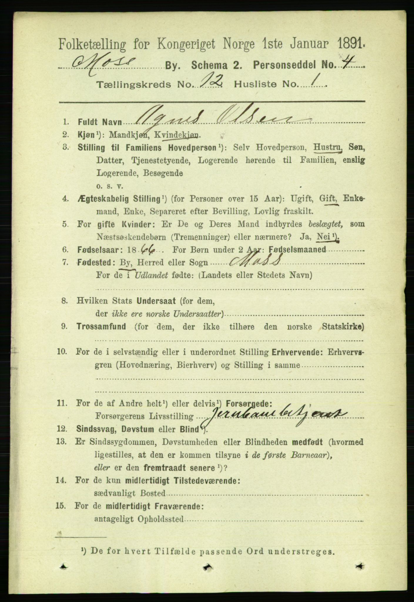 RA, 1891 census for 0104 Moss, 1891, p. 6329