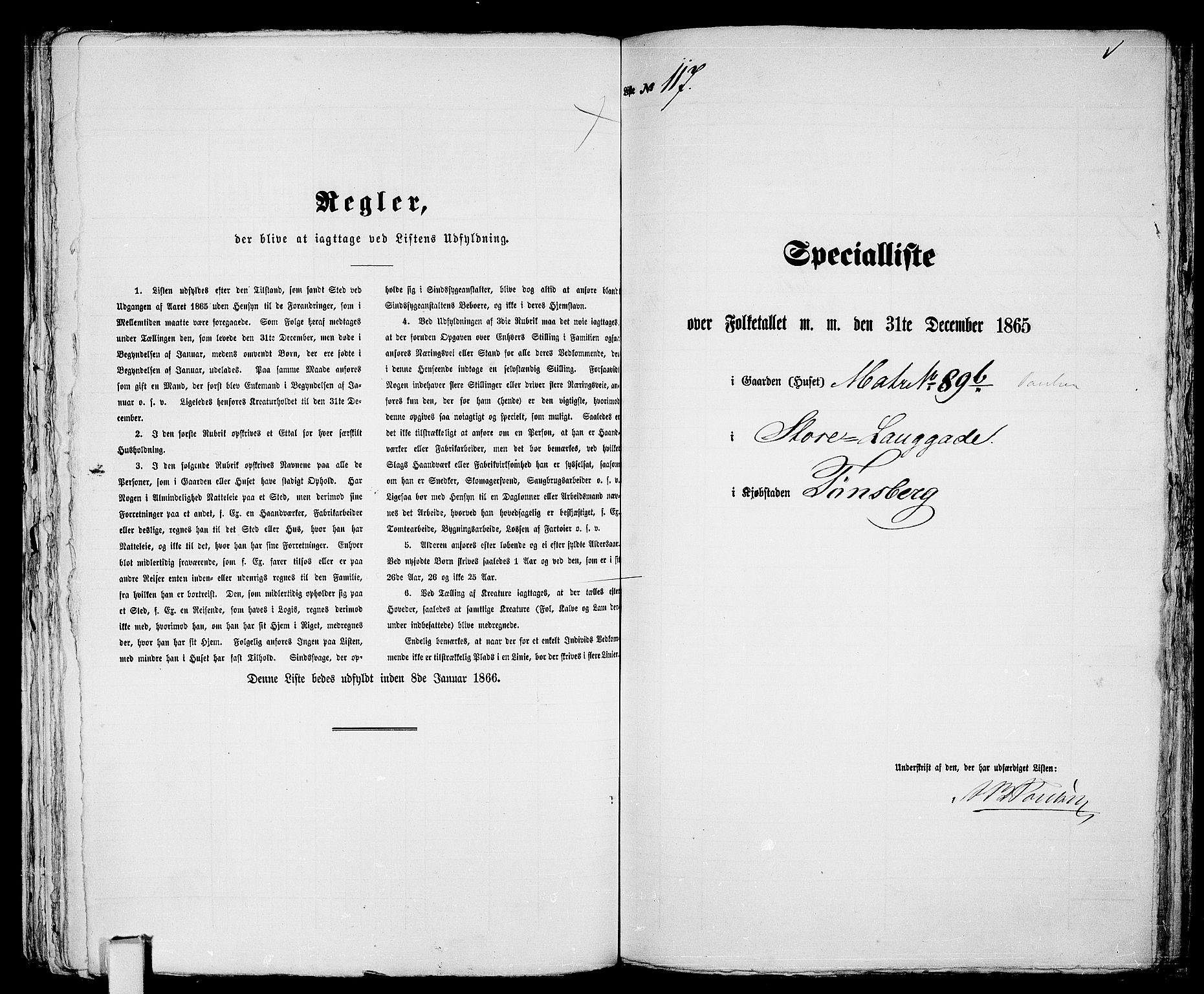 RA, 1865 census for Tønsberg, 1865, p. 256