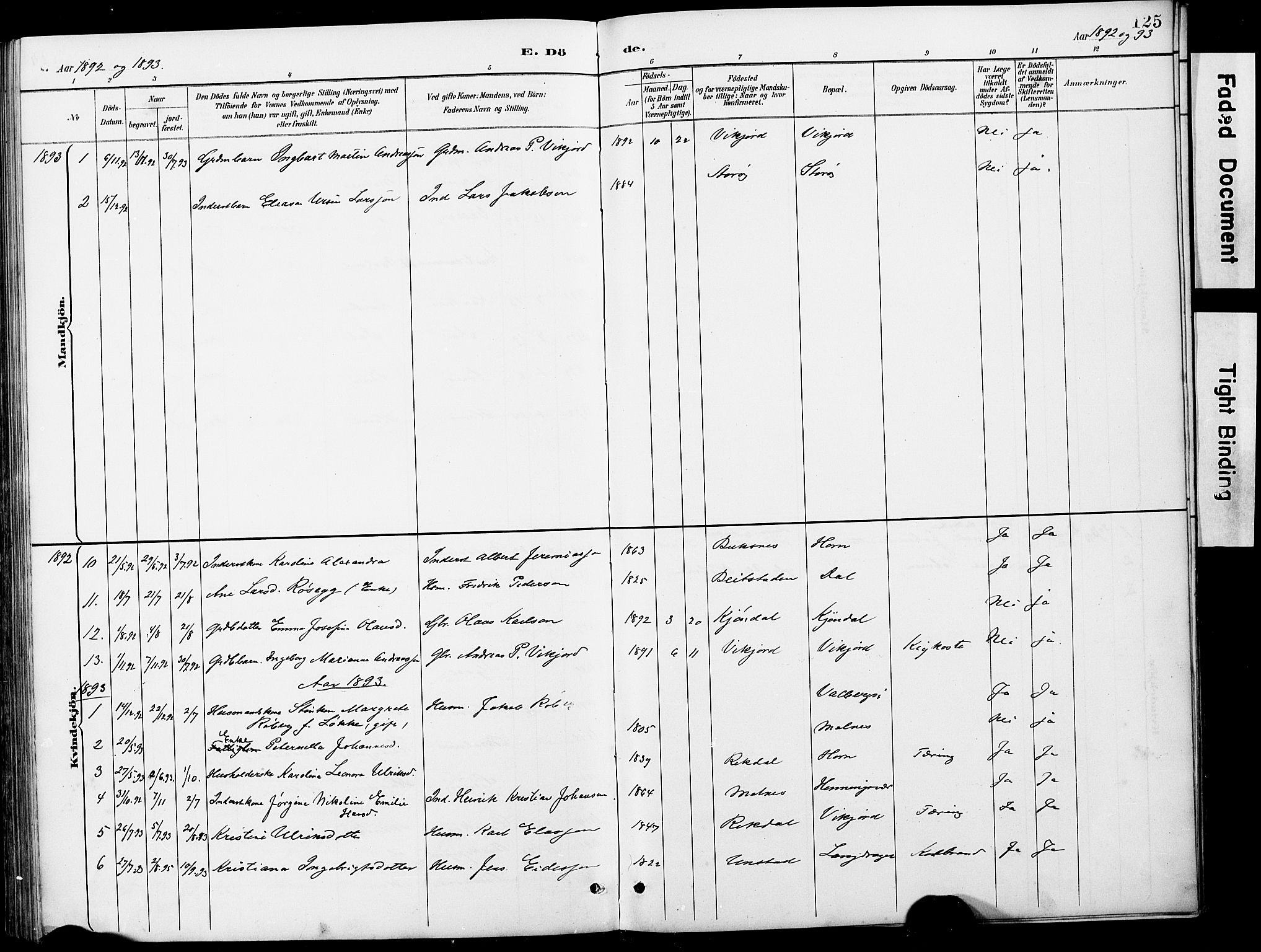 Ministerialprotokoller, klokkerbøker og fødselsregistre - Nordland, AV/SAT-A-1459/884/L1197: Parish register (copy) no. 884C03, 1888-1926, p. 125