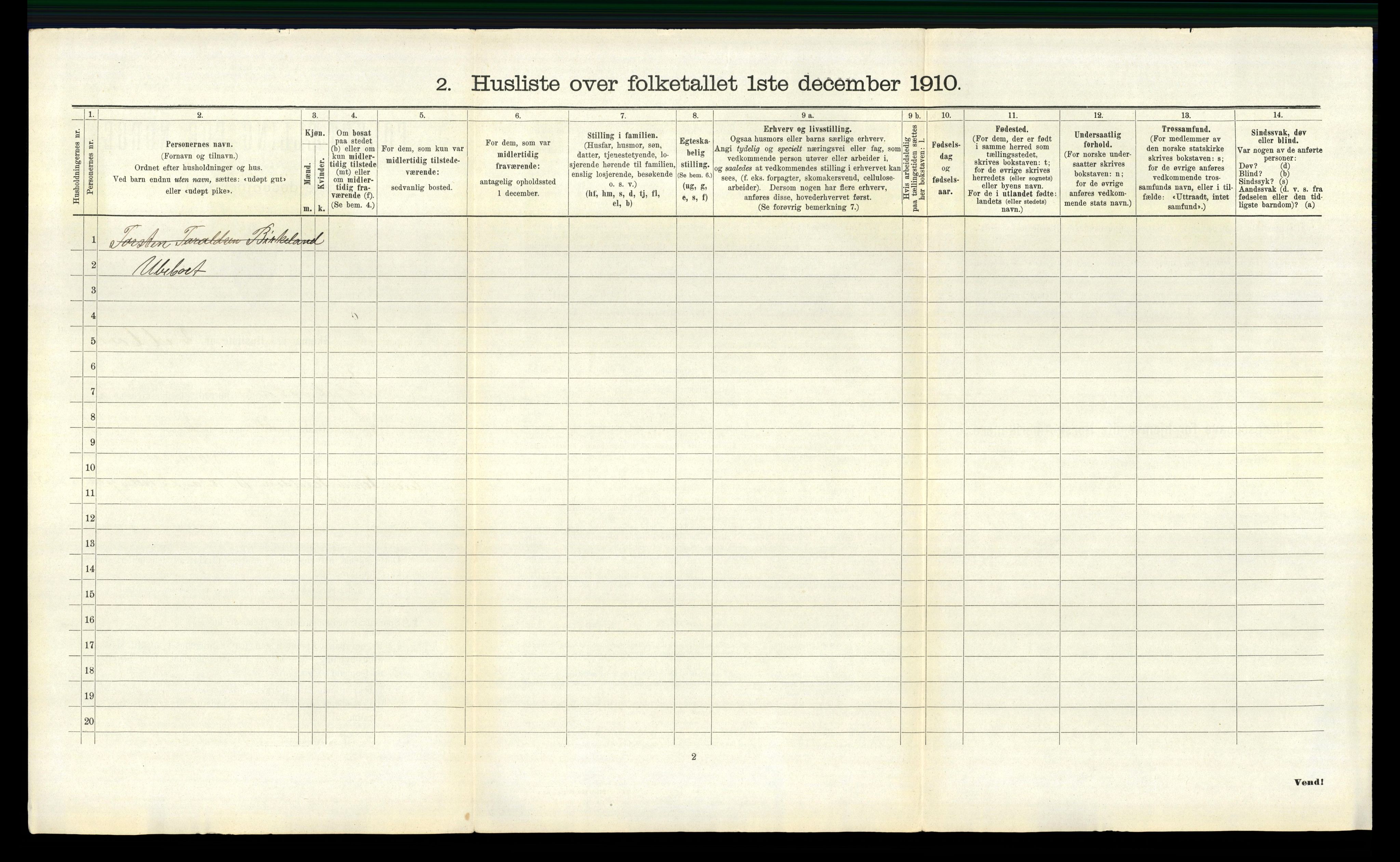 RA, 1910 census for Hægebostad, 1910, p. 138