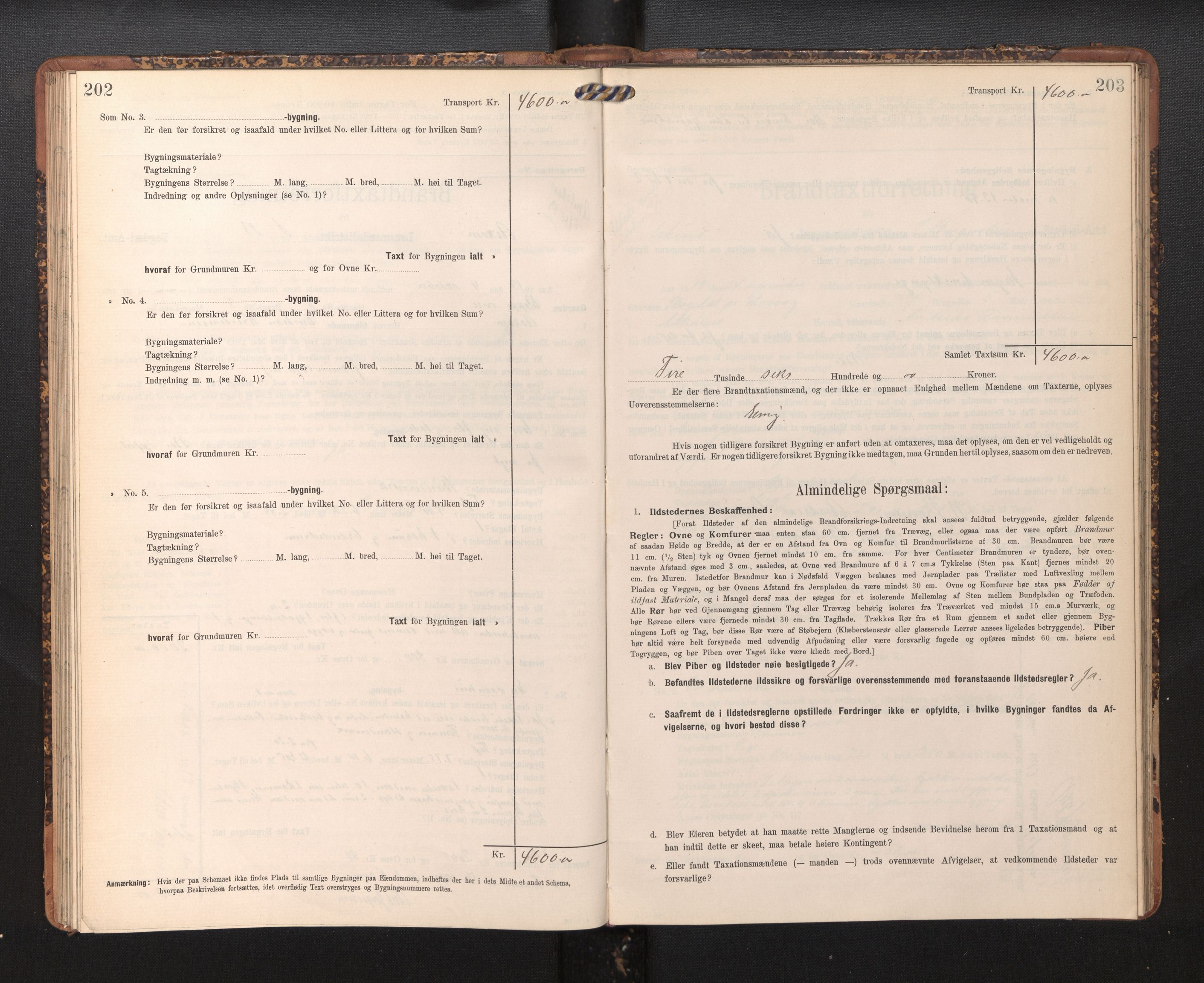 Lensmannen i Askøy, AV/SAB-A-31001/0012/L0005: Branntakstprotokoll, skjematakst, 1907-1915, p. 202-203