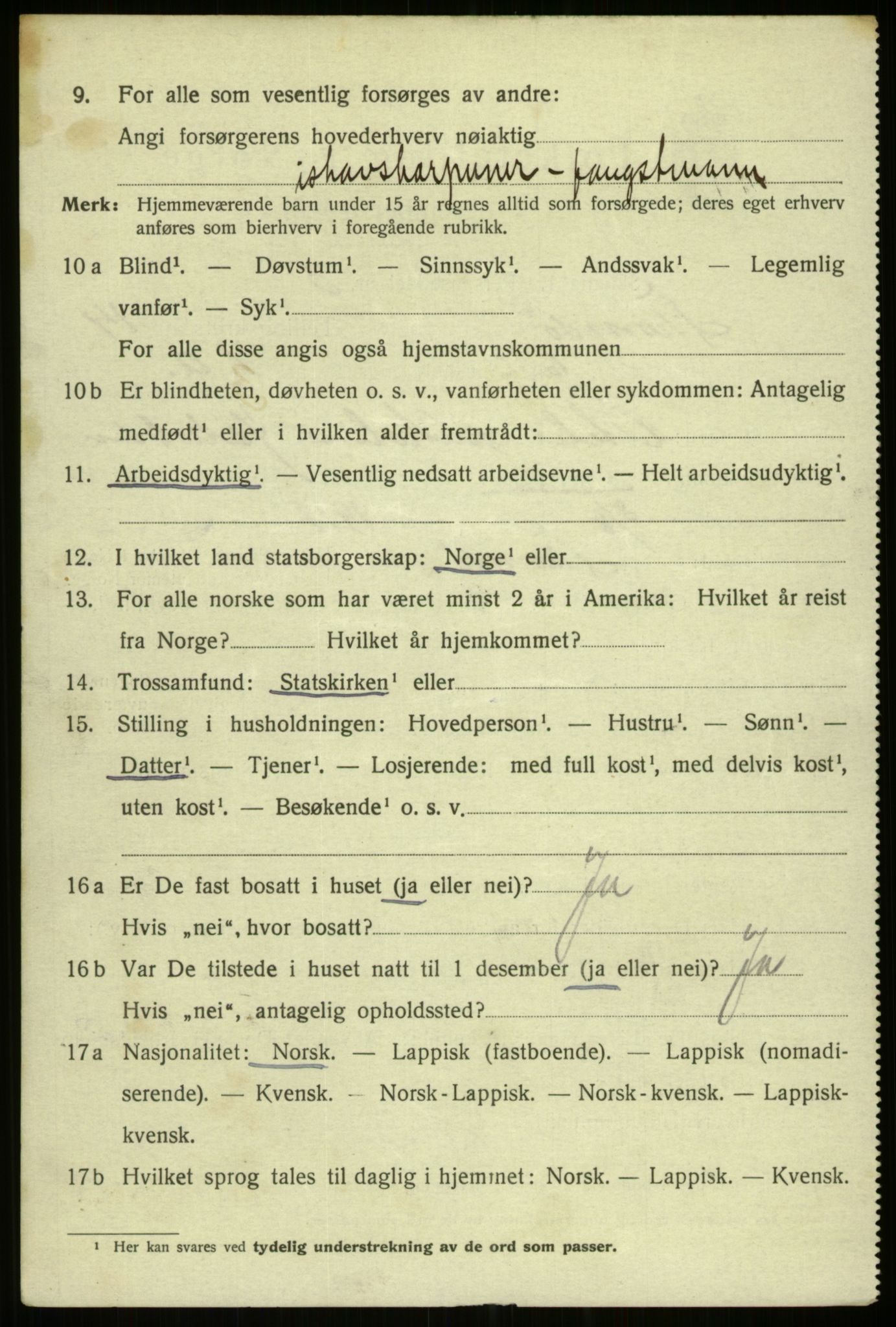 SATØ, 1920 census for Tromsø, 1920, p. 26868