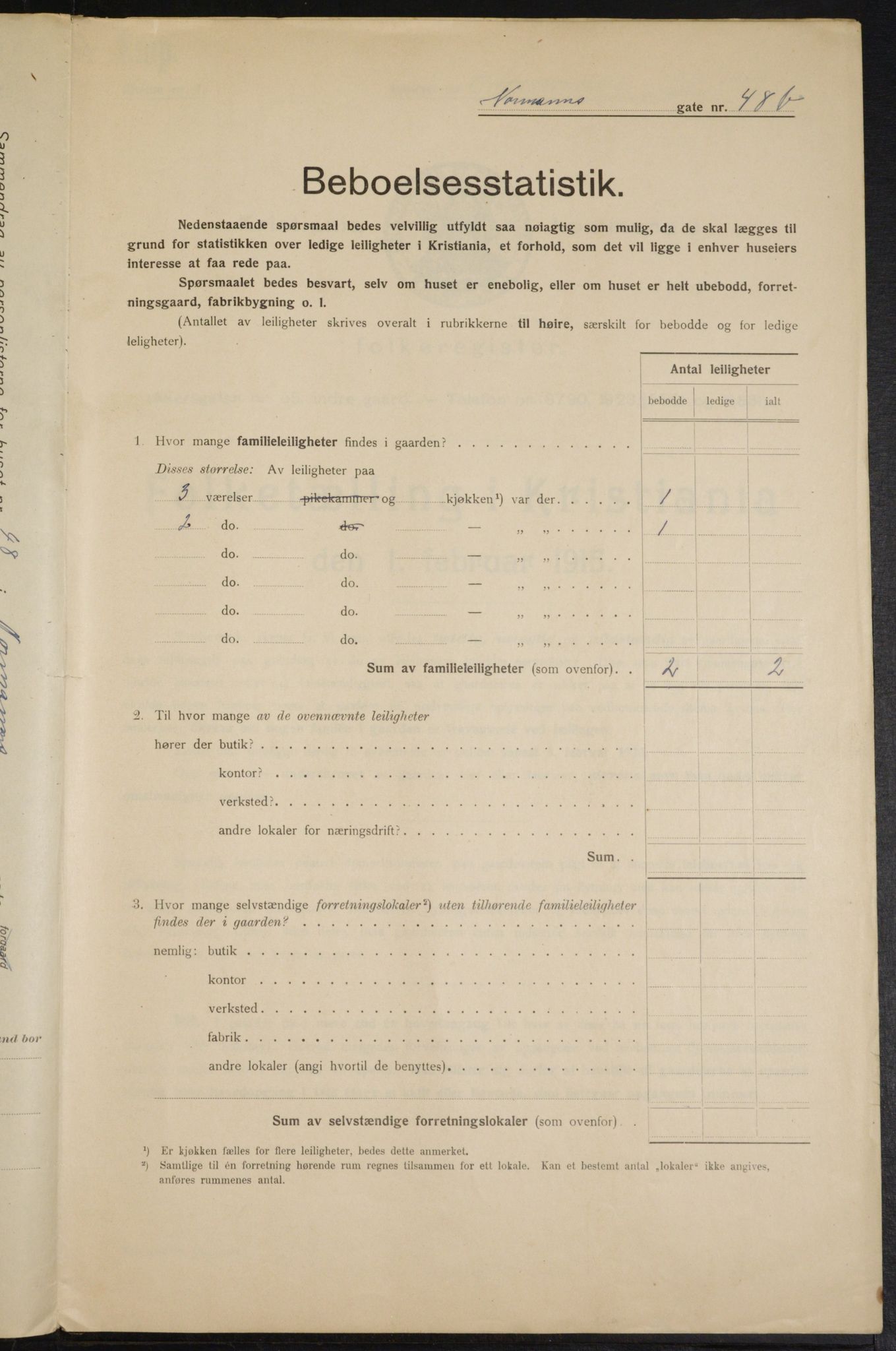 OBA, Municipal Census 1915 for Kristiania, 1915, p. 73301