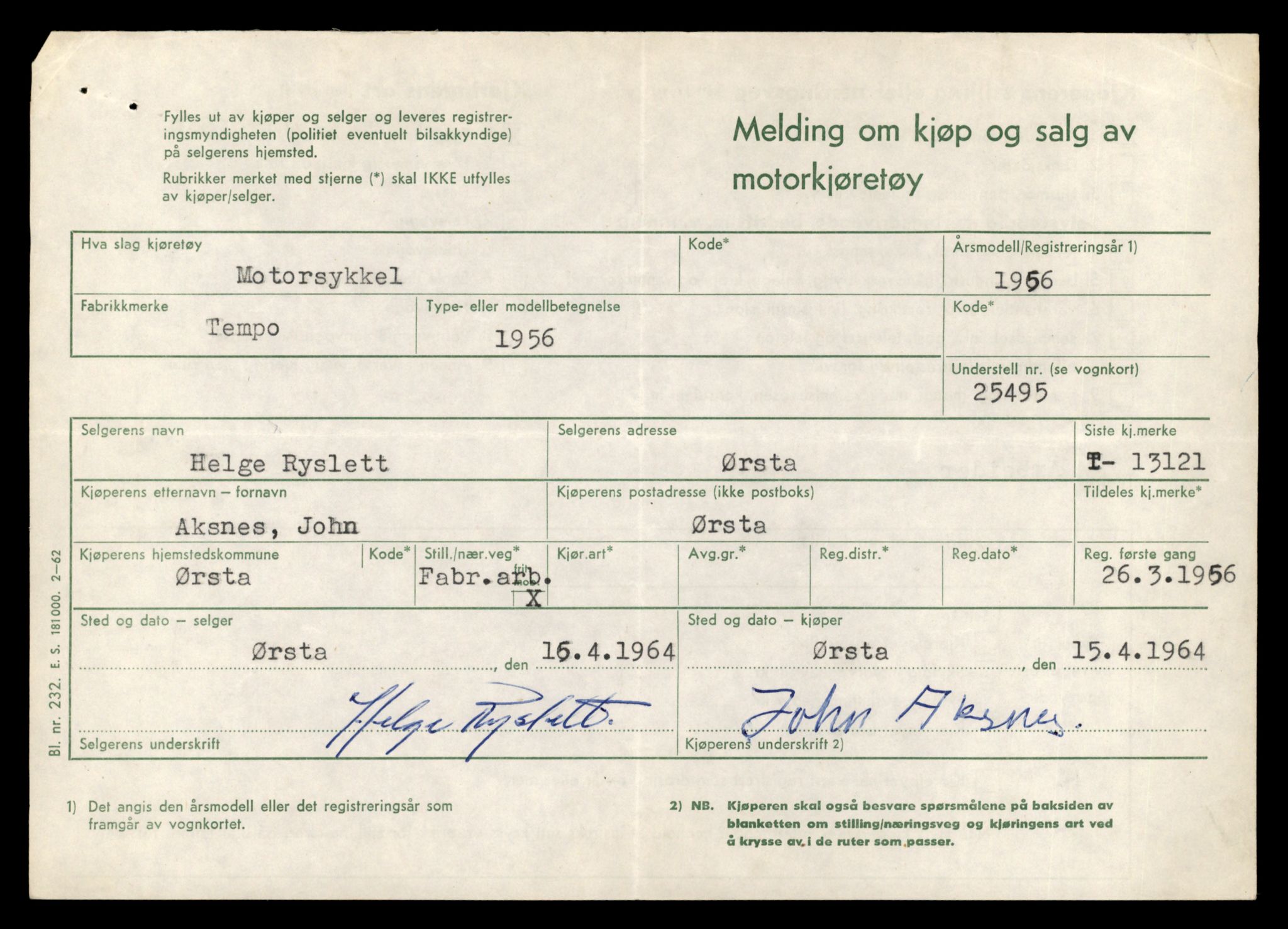 Møre og Romsdal vegkontor - Ålesund trafikkstasjon, AV/SAT-A-4099/F/Fe/L0037: Registreringskort for kjøretøy T 13031 - T 13179, 1927-1998, p. 1868
