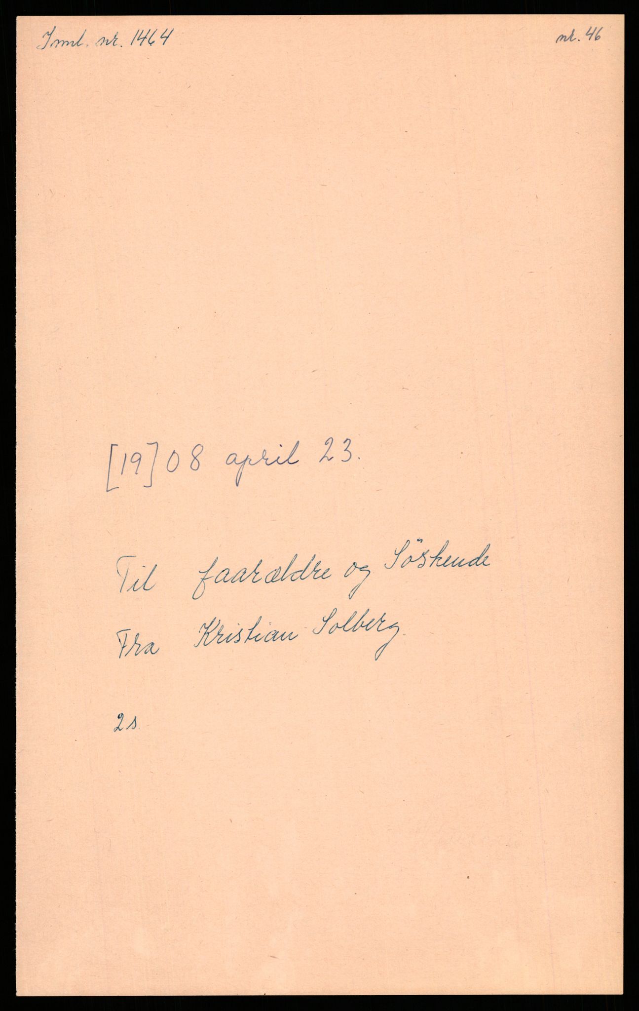 Samlinger til kildeutgivelse, Amerikabrevene, AV/RA-EA-4057/F/L0009: Innlån fra Hedmark: Statsarkivet i Hamar - Wærenskjold, 1838-1914, p. 474