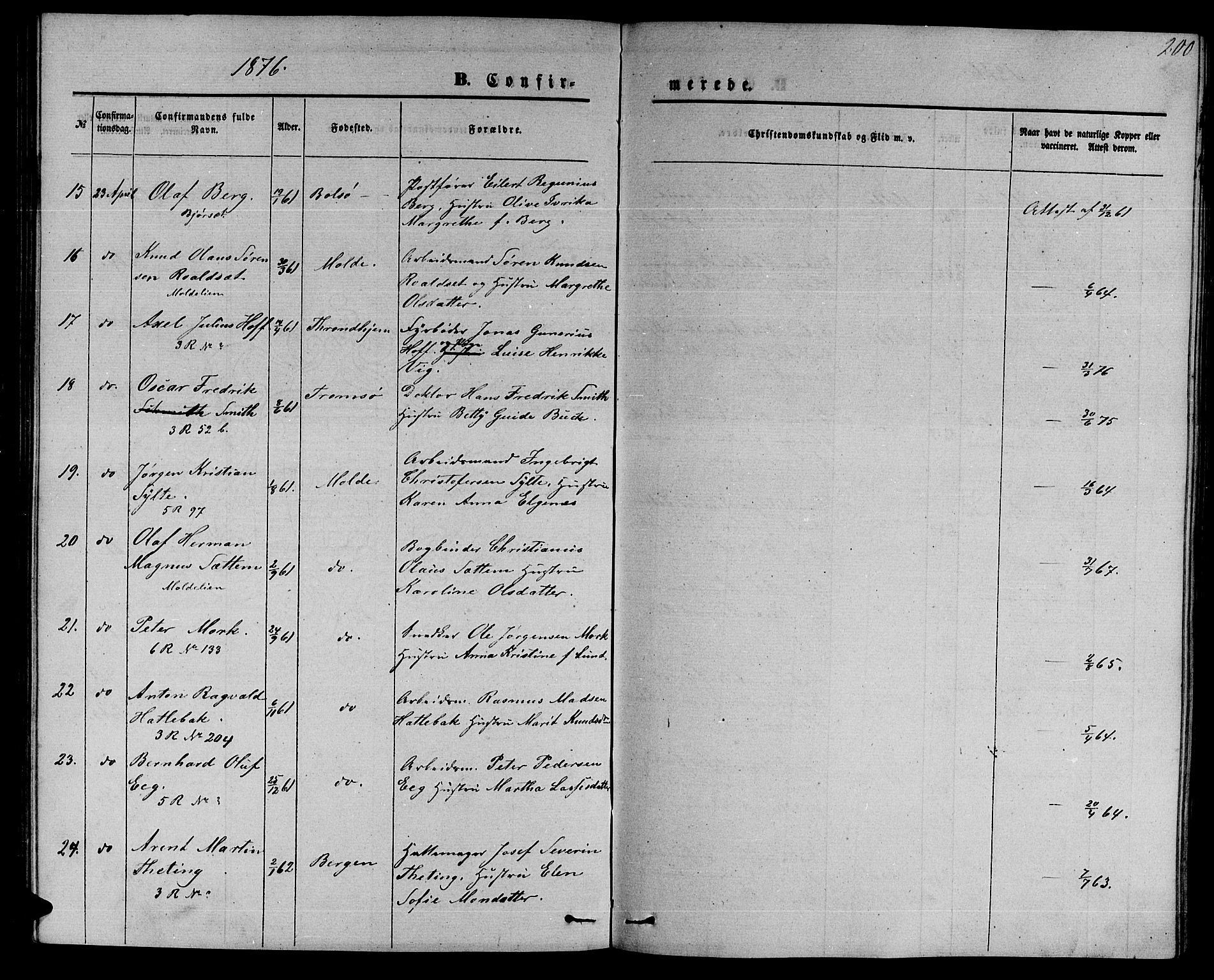 Ministerialprotokoller, klokkerbøker og fødselsregistre - Møre og Romsdal, AV/SAT-A-1454/558/L0701: Parish register (copy) no. 558C02, 1862-1879, p. 200