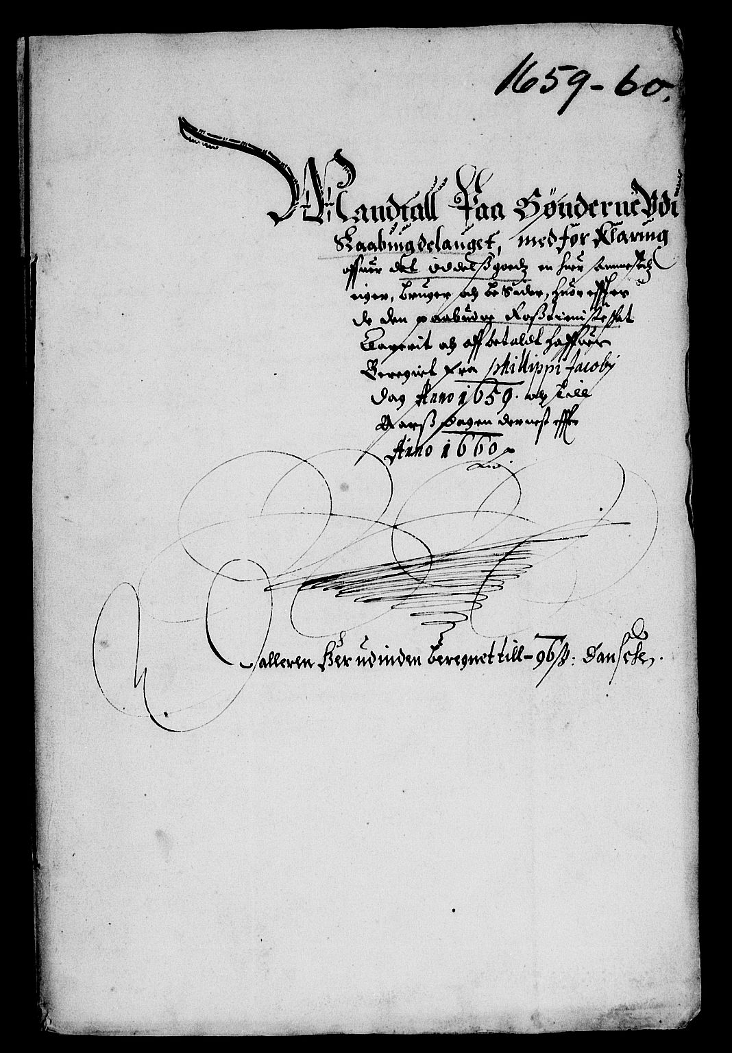 Rentekammeret inntil 1814, Reviderte regnskaper, Lensregnskaper, AV/RA-EA-5023/R/Rb/Rbq/L0048: Nedenes len. Mandals len. Råbyggelag., 1659-1660