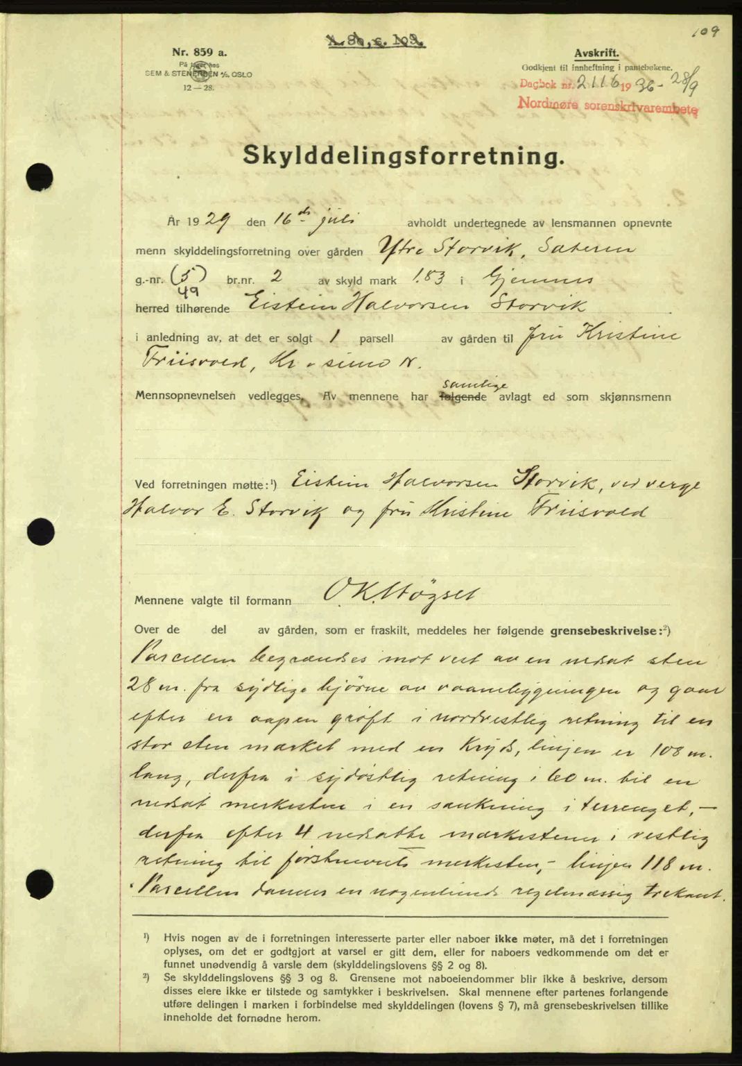 Nordmøre sorenskriveri, AV/SAT-A-4132/1/2/2Ca: Mortgage book no. A80, 1936-1937, Diary no: : 2116/1936