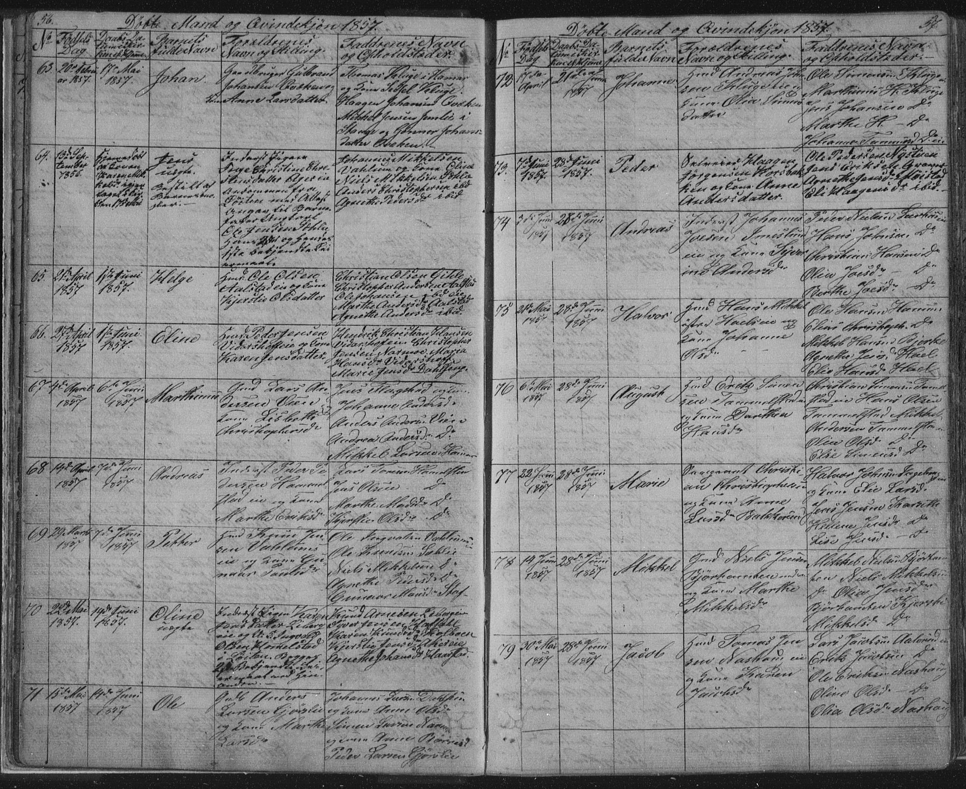 Vang prestekontor, Hedmark, AV/SAH-PREST-008/H/Ha/Hab/L0010A: Parish register (copy) no. 10a, 1854-1896, p. 56-57